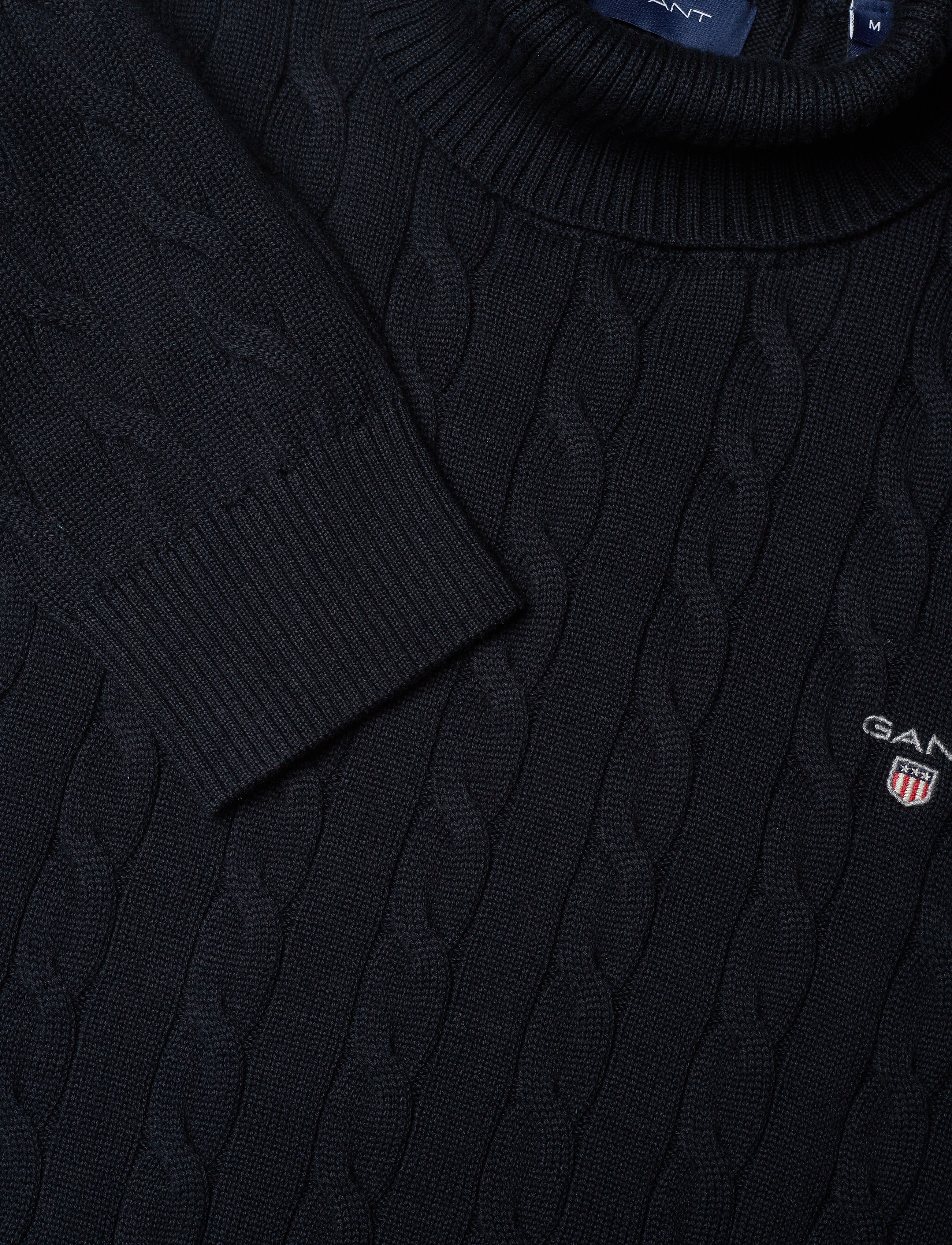 GANT - COTTON CABLE TURTLE NECK - evening blue - 2