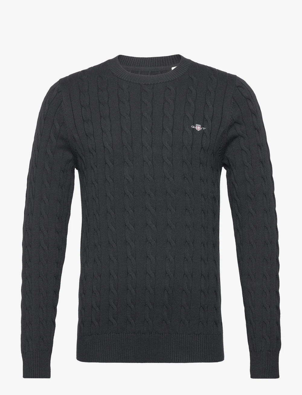 GANT - COTTON CABLE C-NECK - rundhalsad - black - 1