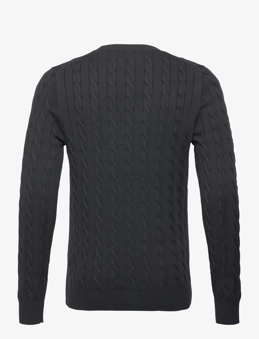 GANT - COTTON CABLE C-NECK - rundhalsad - black - 2