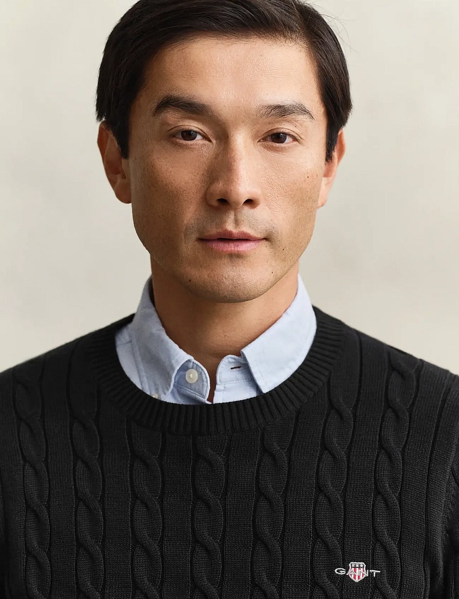 Gant - Classic Cable Knit Sweater - rundhals - black - 4