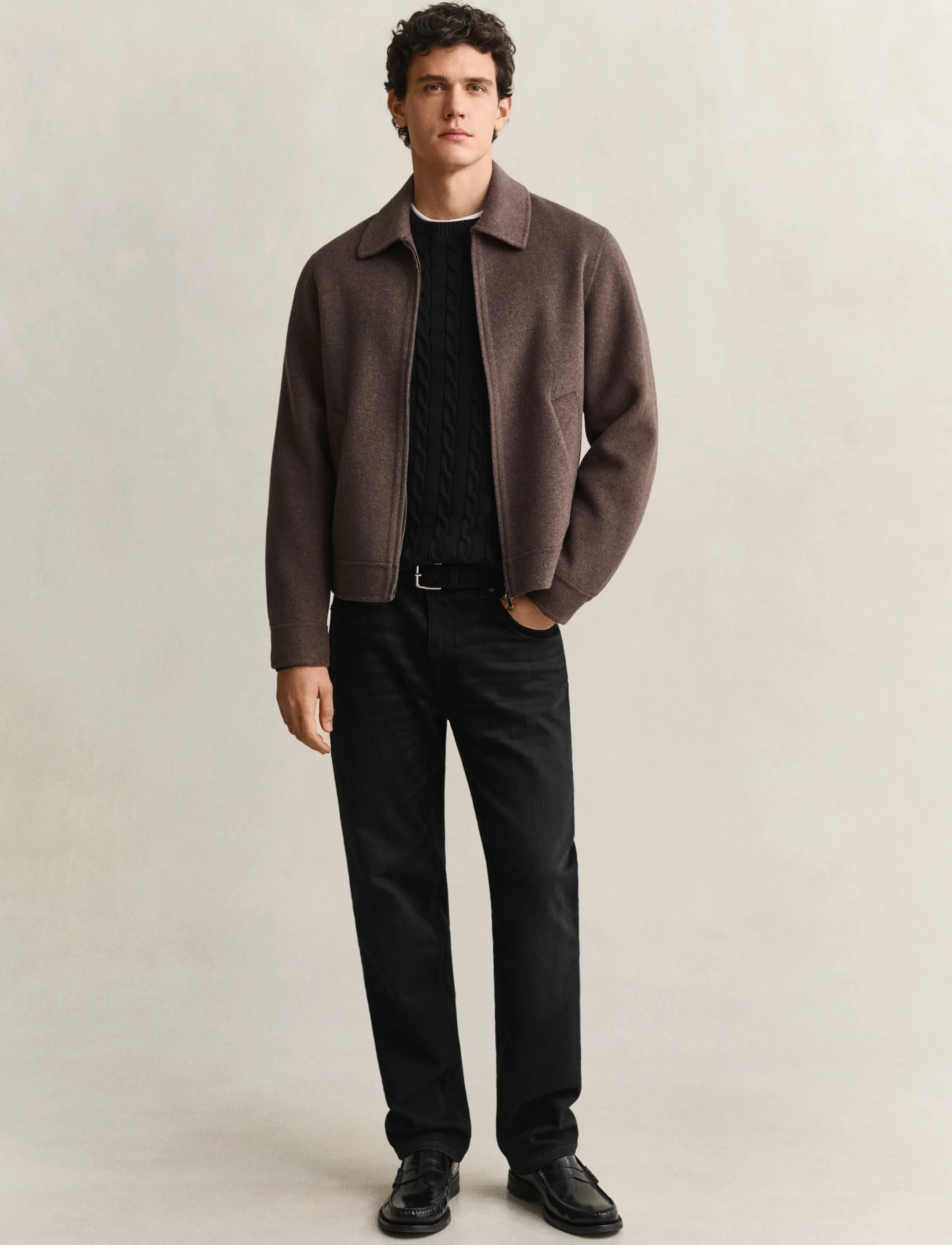 Gant - Classic Cable Knit Sweater - stickade basplagg - black - 5