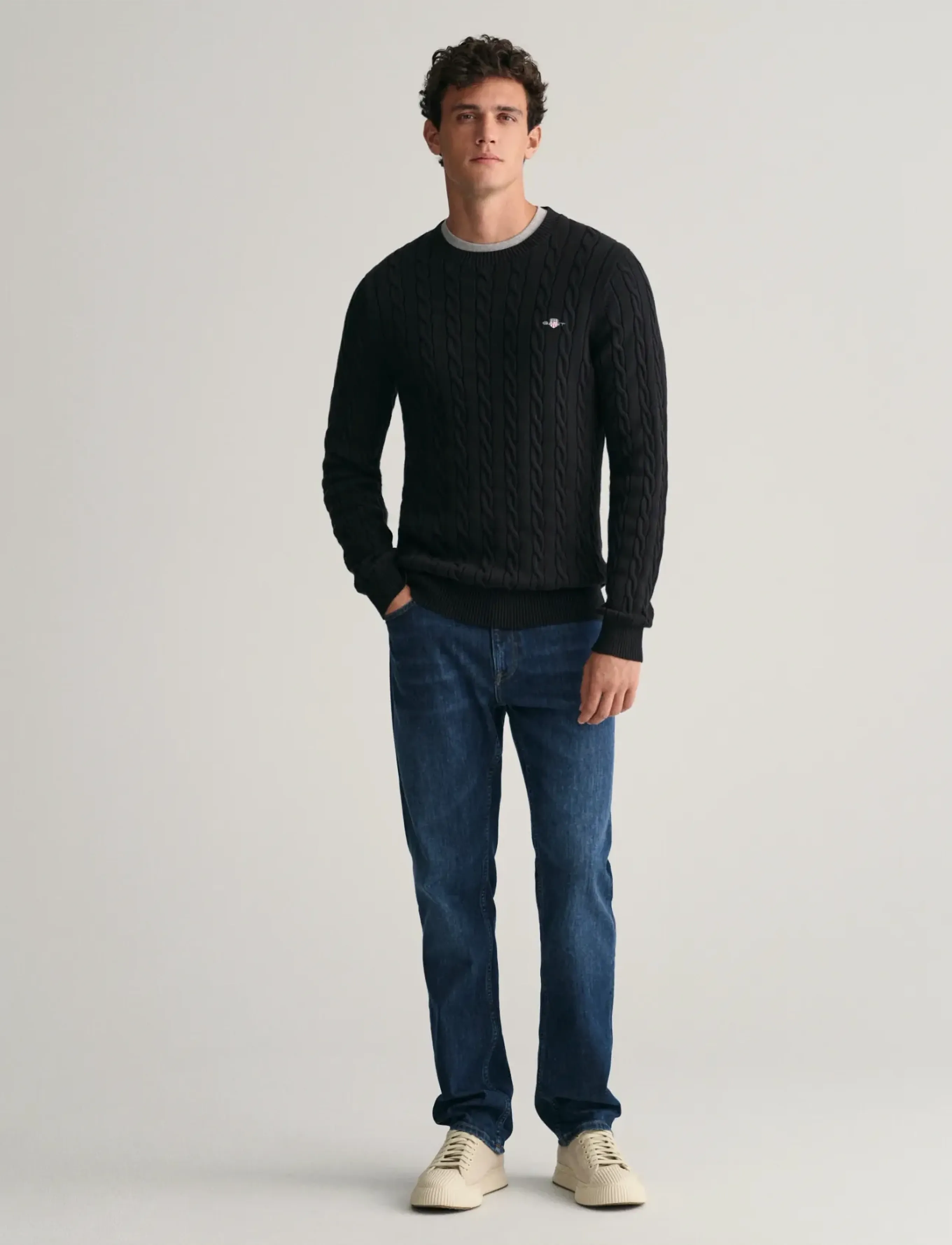 Gant Classic Cable Knit Sweater stickade tröjor herr – bild 8