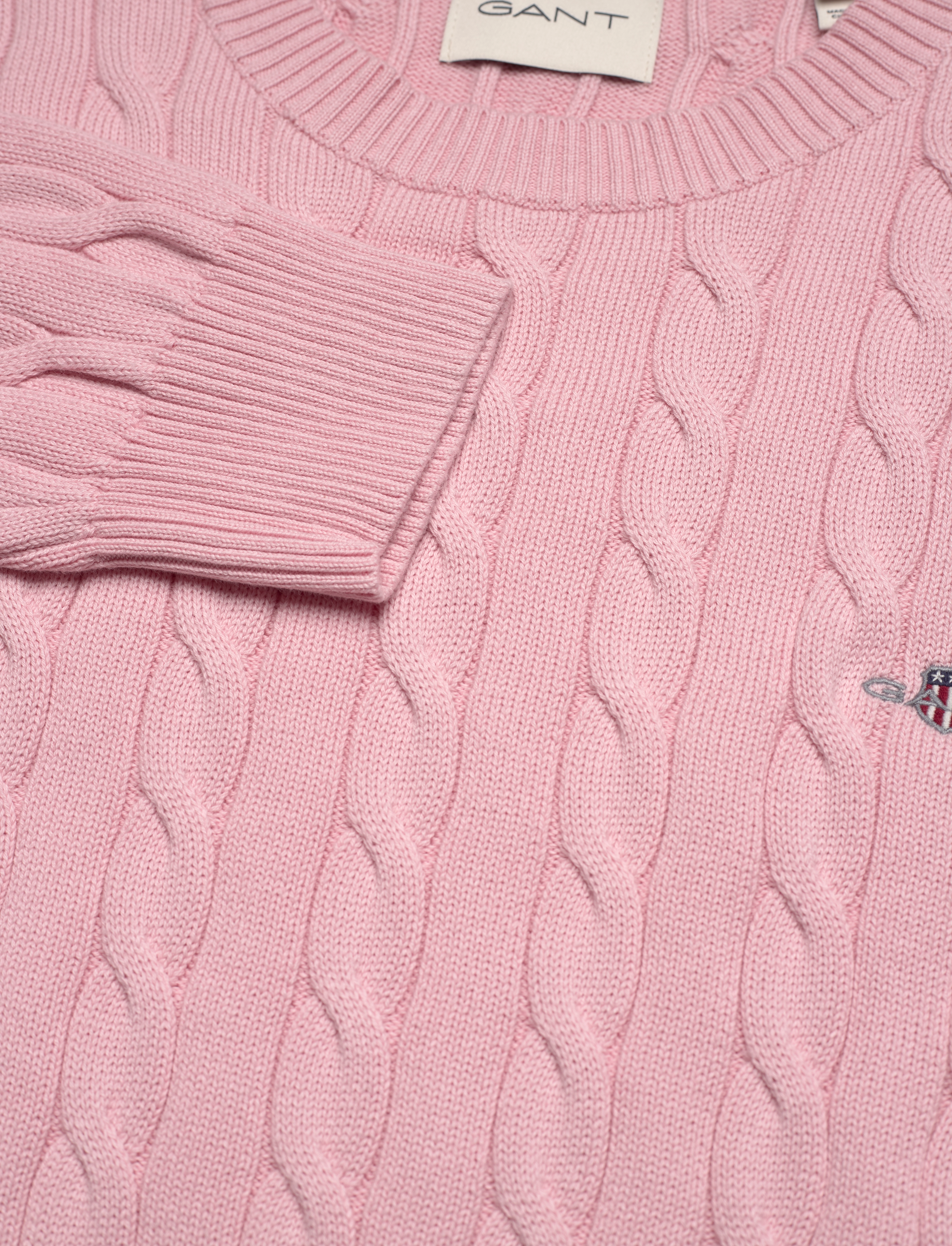 Gant - Classic Cable Knit Sweater - rund hals - blushing pink - 2