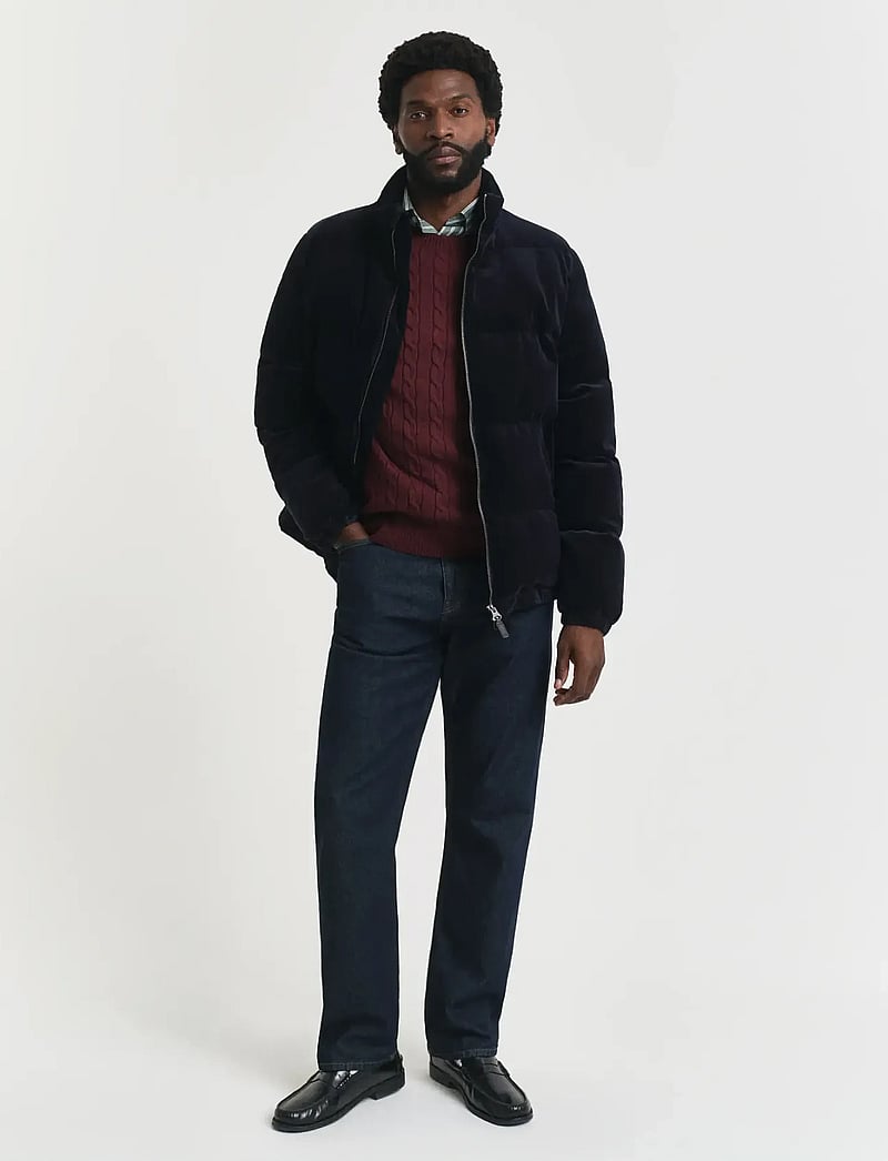 GANT - Classic Cable Knit Sweater - Ümmarguse kaelusega kudumid - bordeaux melange - 4