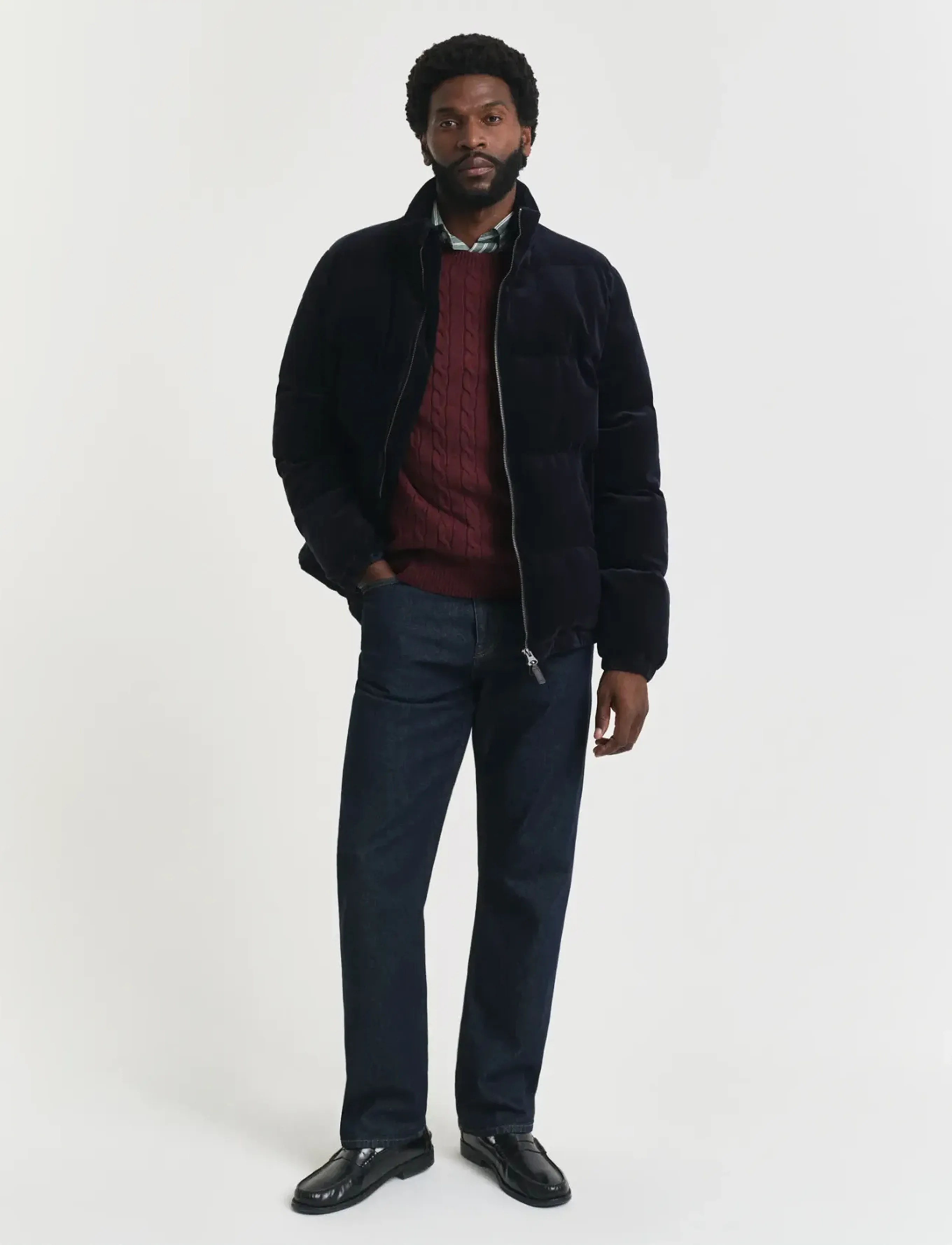 Gant - Classic Cable Knit Sweater - round necks - bordeaux melange - 4