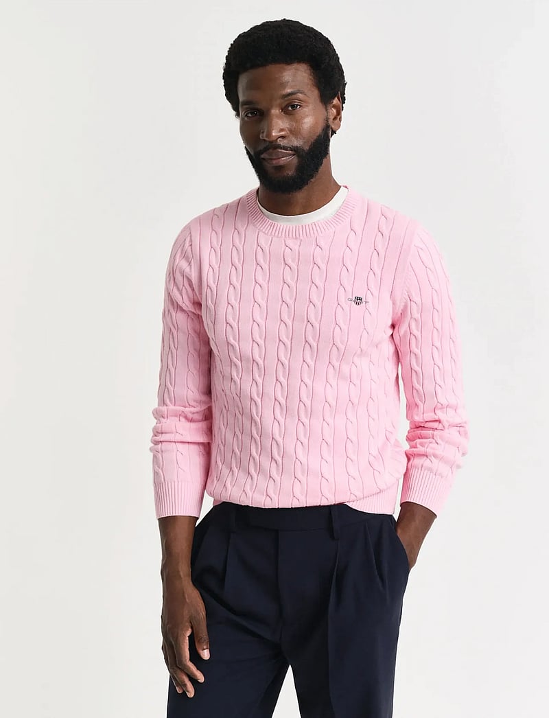 GANT - COTTON CABLE C-NECK - Ümmarguse kaelusega kudumid - california pink - 0