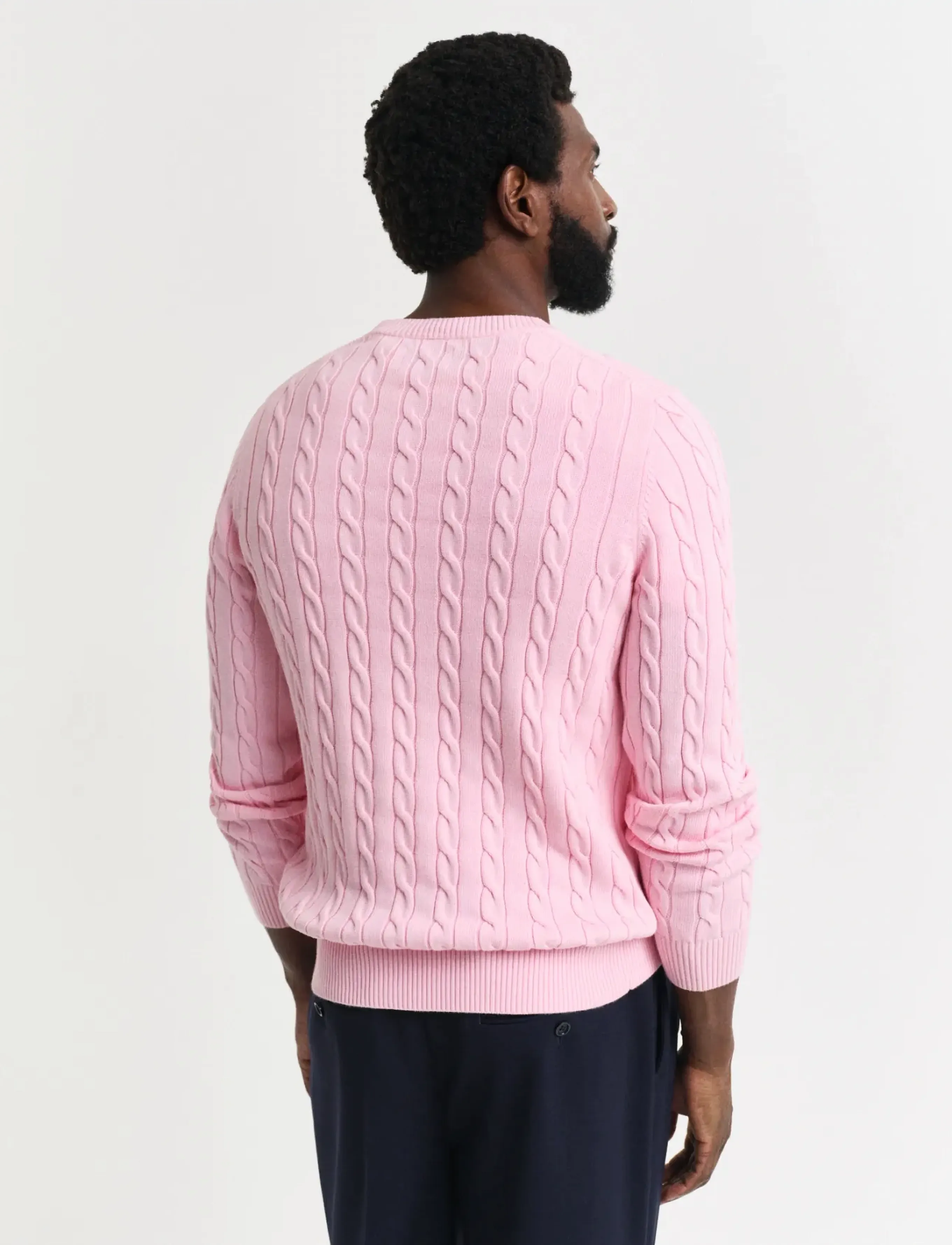Gant - Classic Cable Knit Sweater - round necks - california pink - 3