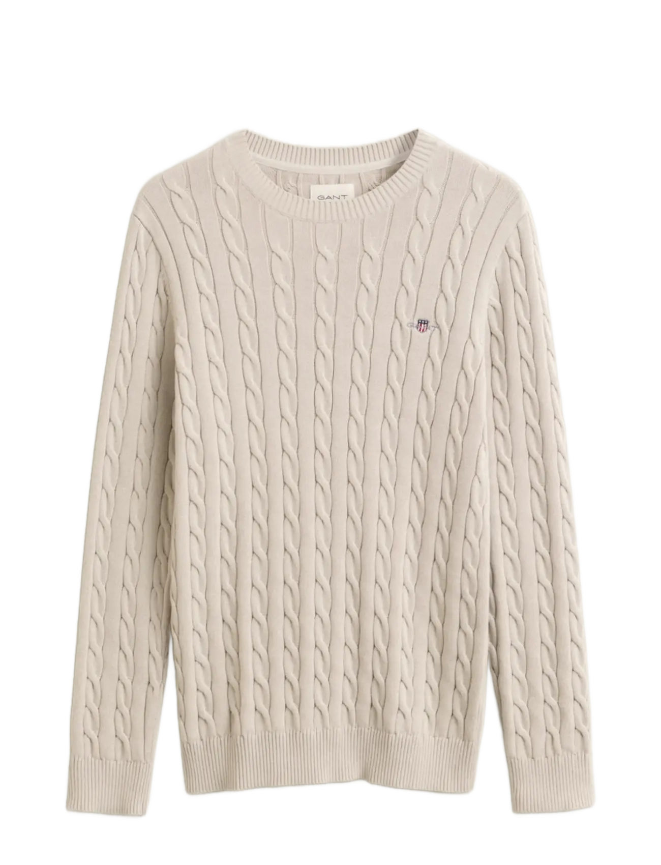 Gant Classic Cable Knit Sweater - Round Necks - CLAY BEIGE / beige