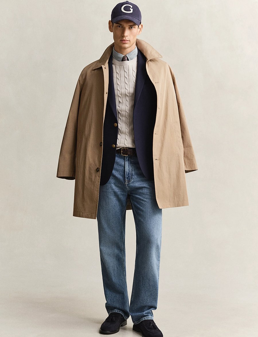 Gant - Classic Cable Knit Sweater - Ümmarguse kaelusega kudumid - clay beige - 4