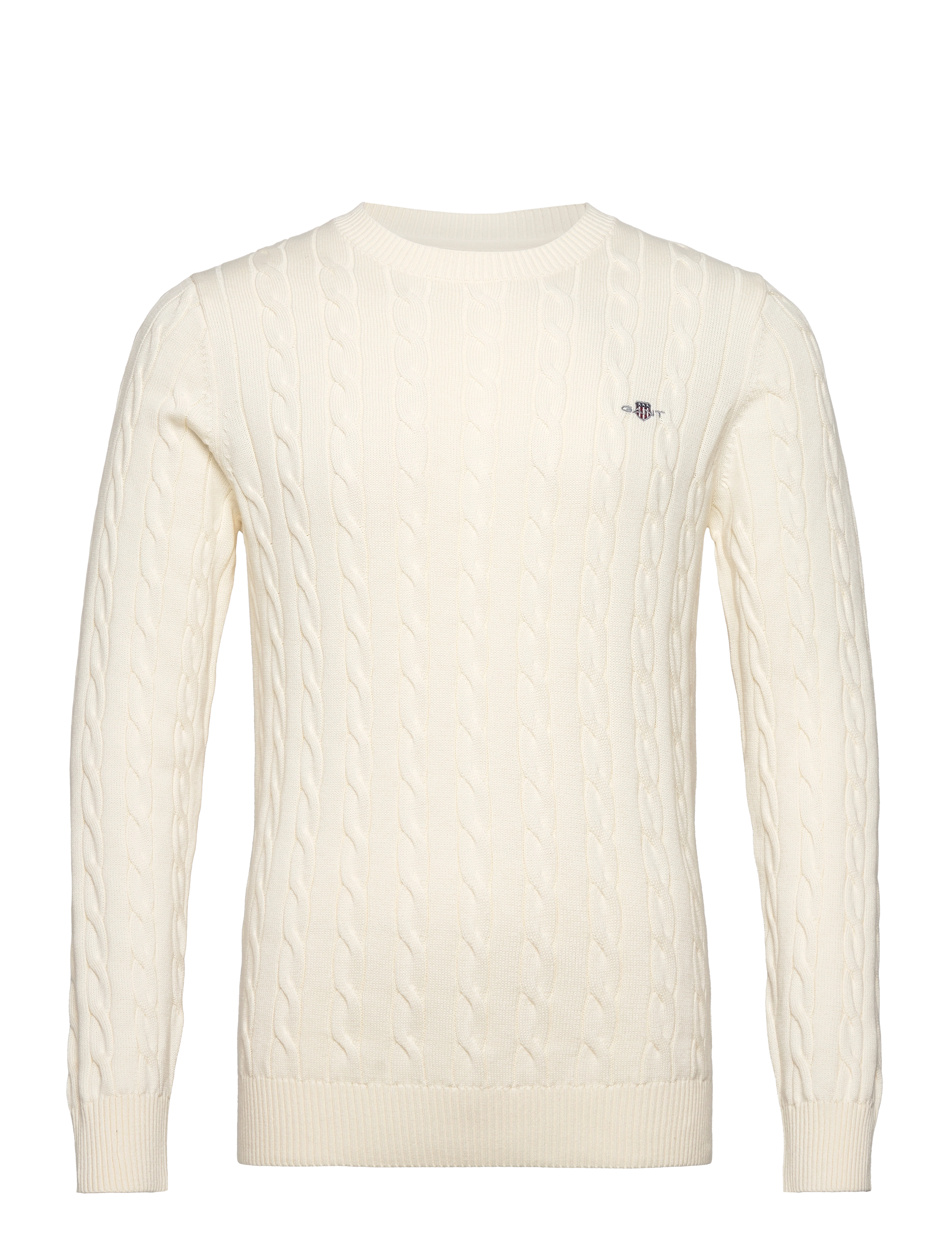 GANT Klassisch Cable Knit Pullover Cream - XL - Herren