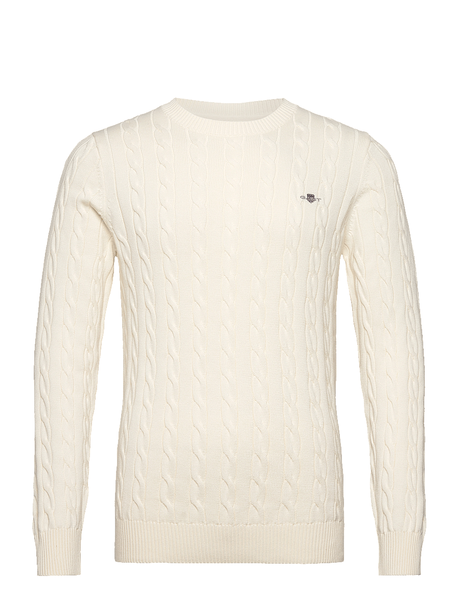 Gant - Classic Cable Knit Sweater - rund hals - cream - 1