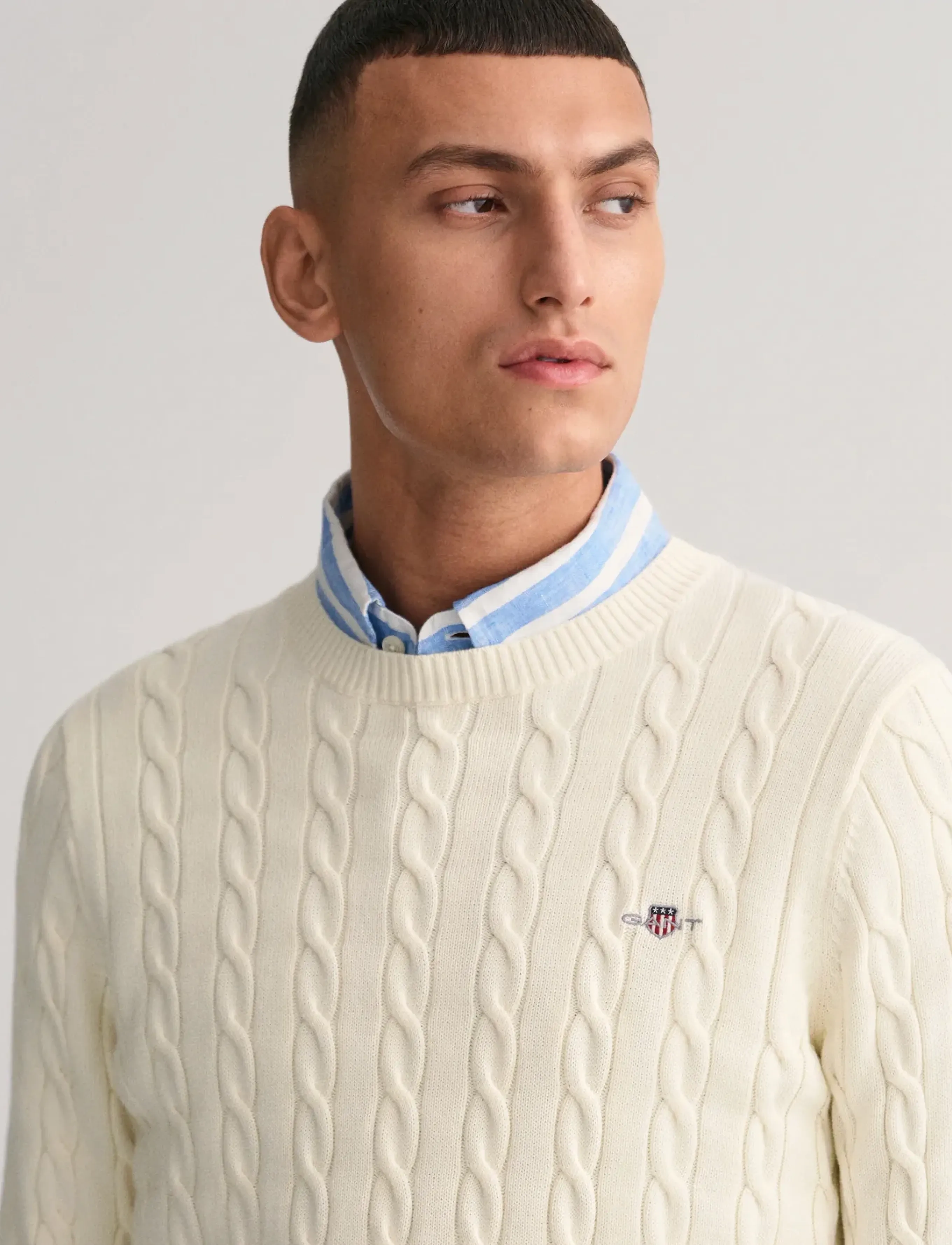 Gant Classic Cable Knit Sweater stickade tröjor herr – bild 7