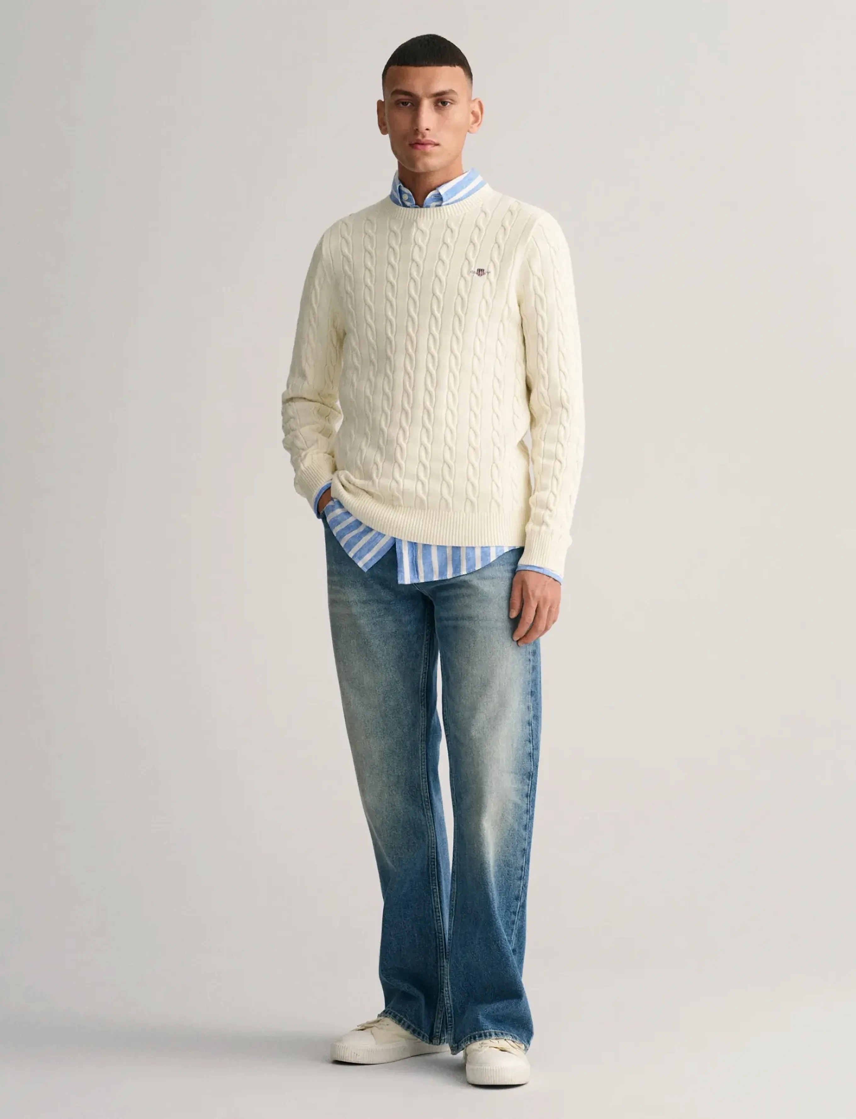 Gant Classic Cable Knit Sweater stickade tröjor herr – bild 8