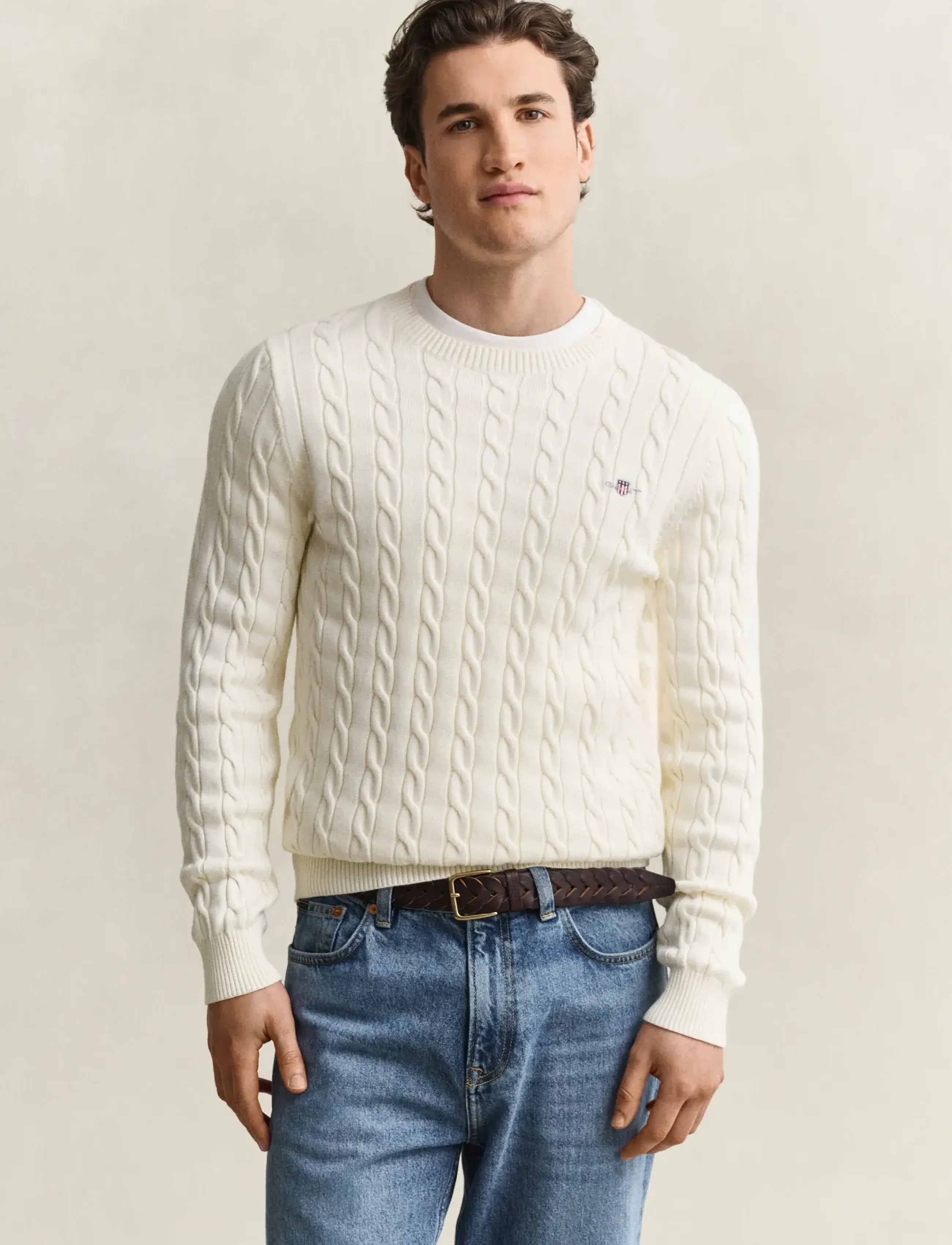 Gant Classic Cable Knit Sweater stickade tröjor herr – bild 9