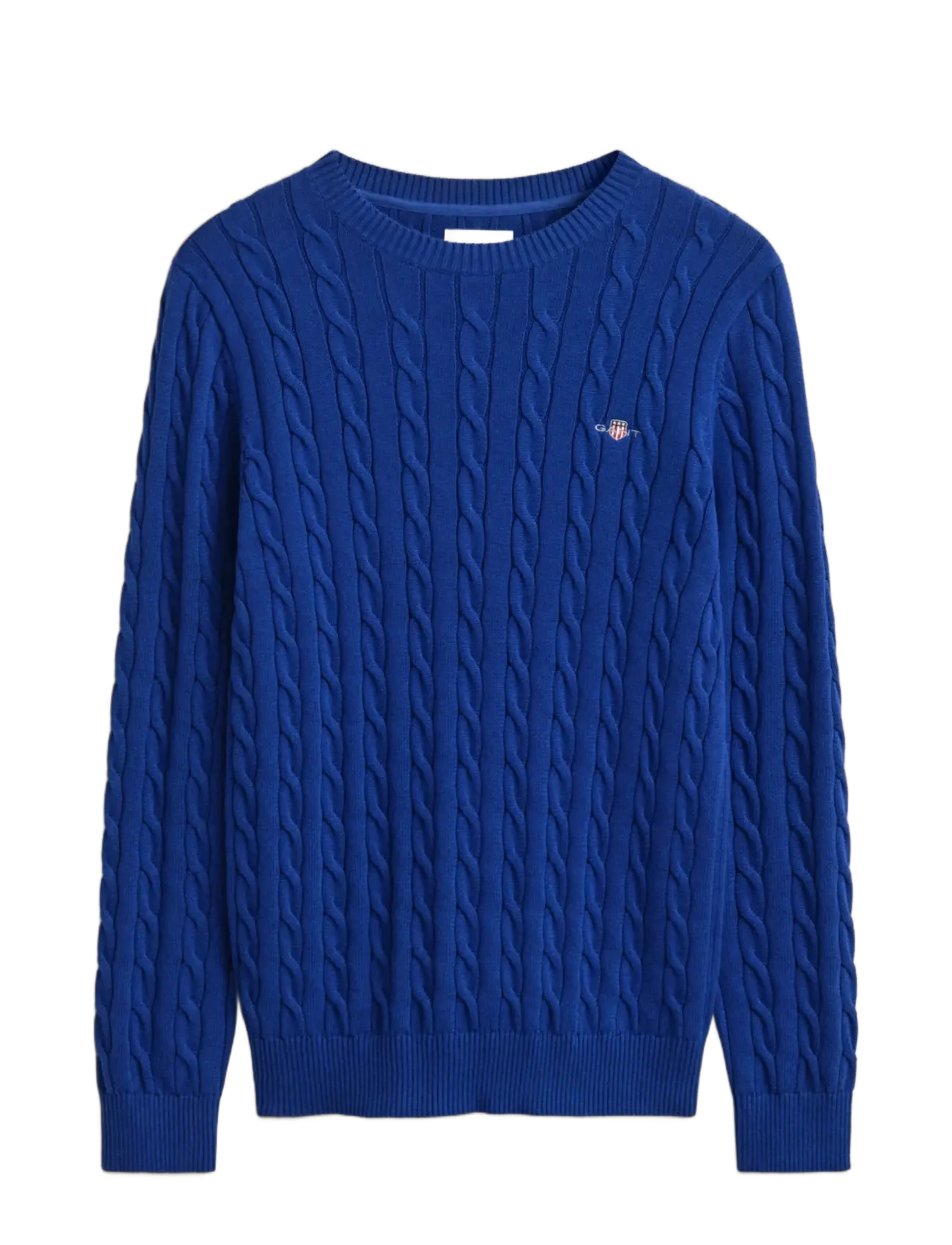 Gant Classic Cable Knit Sweater - Kringlótt hálsmál  - CRISP BLUE / blue