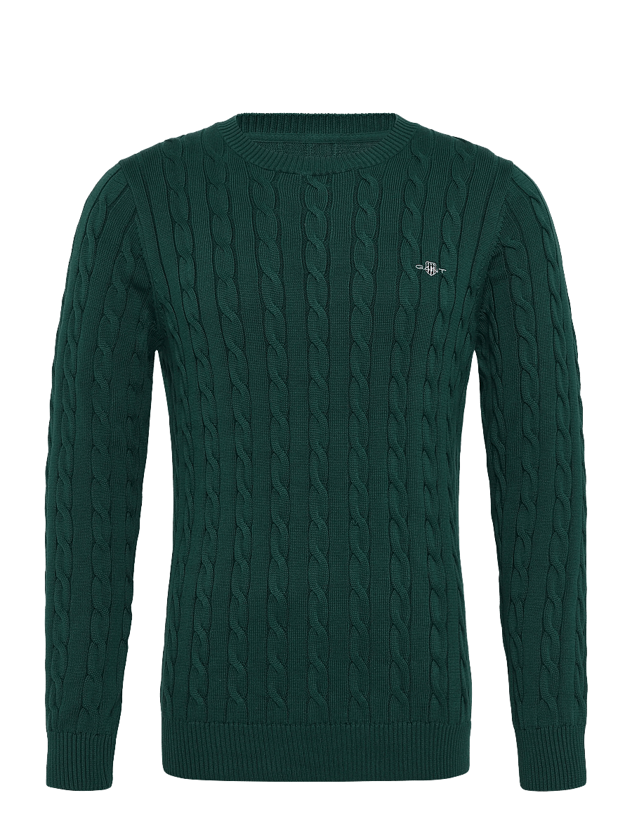 Gant - Classic Cable Knit Sweater - rundhals - dark emerald - 0