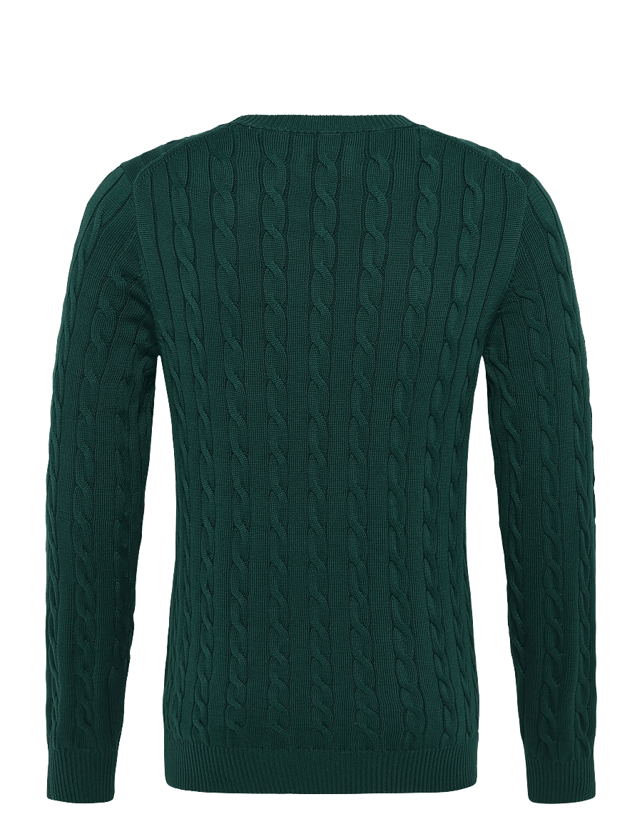 Gant - Classic Cable Knit Sweater - rundhals - dark emerald - 1
