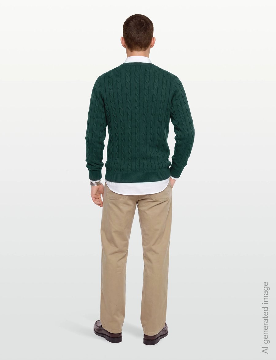 Gant - Classic Cable Knit Sweater - rundhals - dark emerald - 4