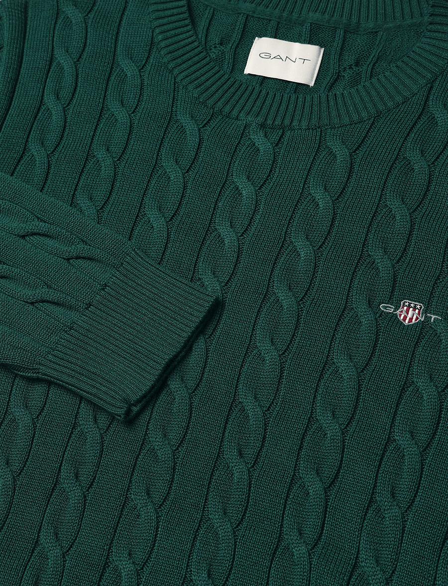 Gant - Classic Cable Knit Sweater - rundhals - dark emerald - 2