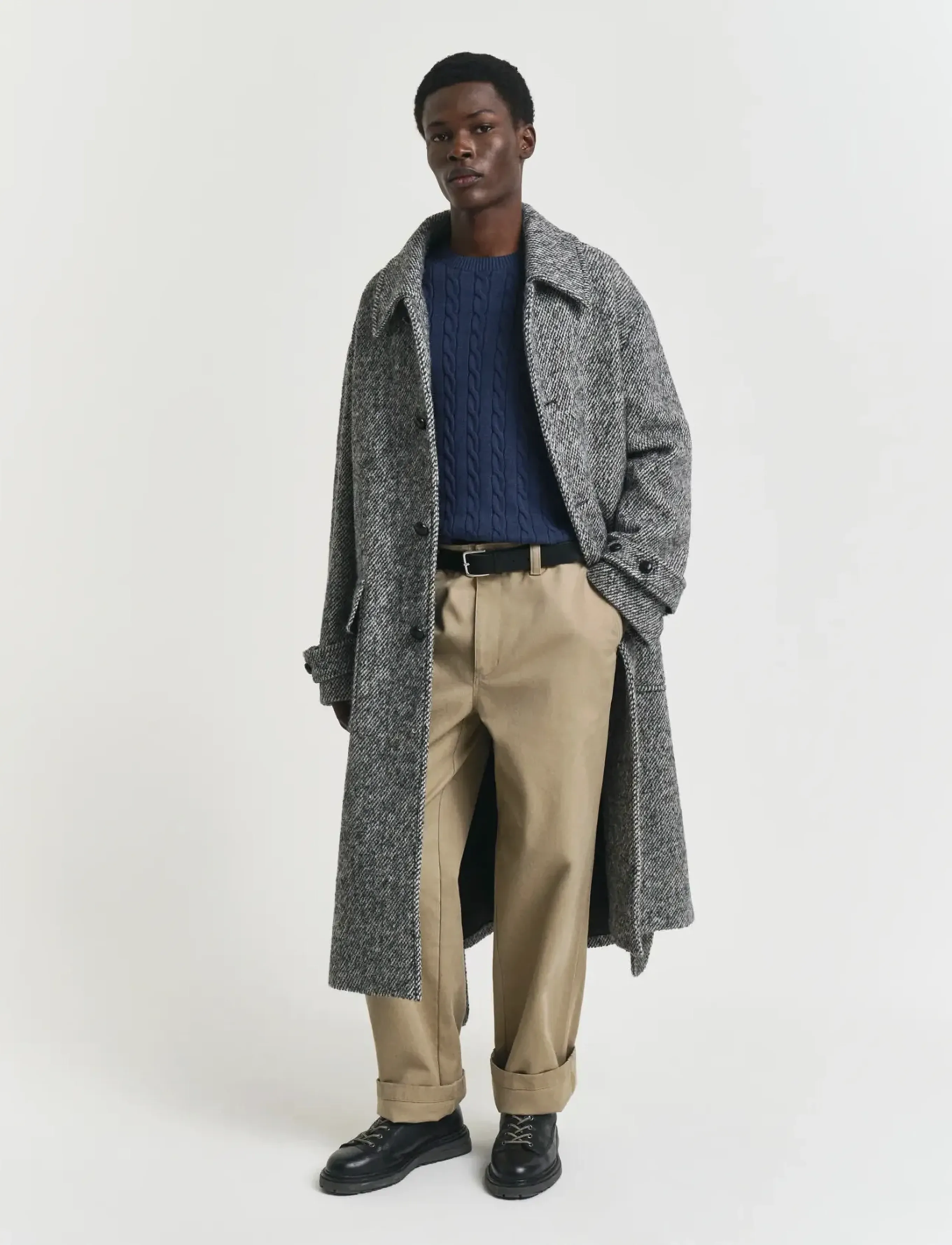Gant - Classic Cable Knit Sweater - rundhalsad - dark jeansblue melange - 5