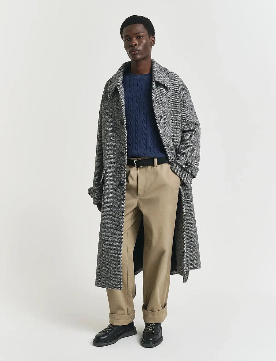 Gant - Classic Cable Knit Sweater - rundhalsad - dark jeansblue melange - 5