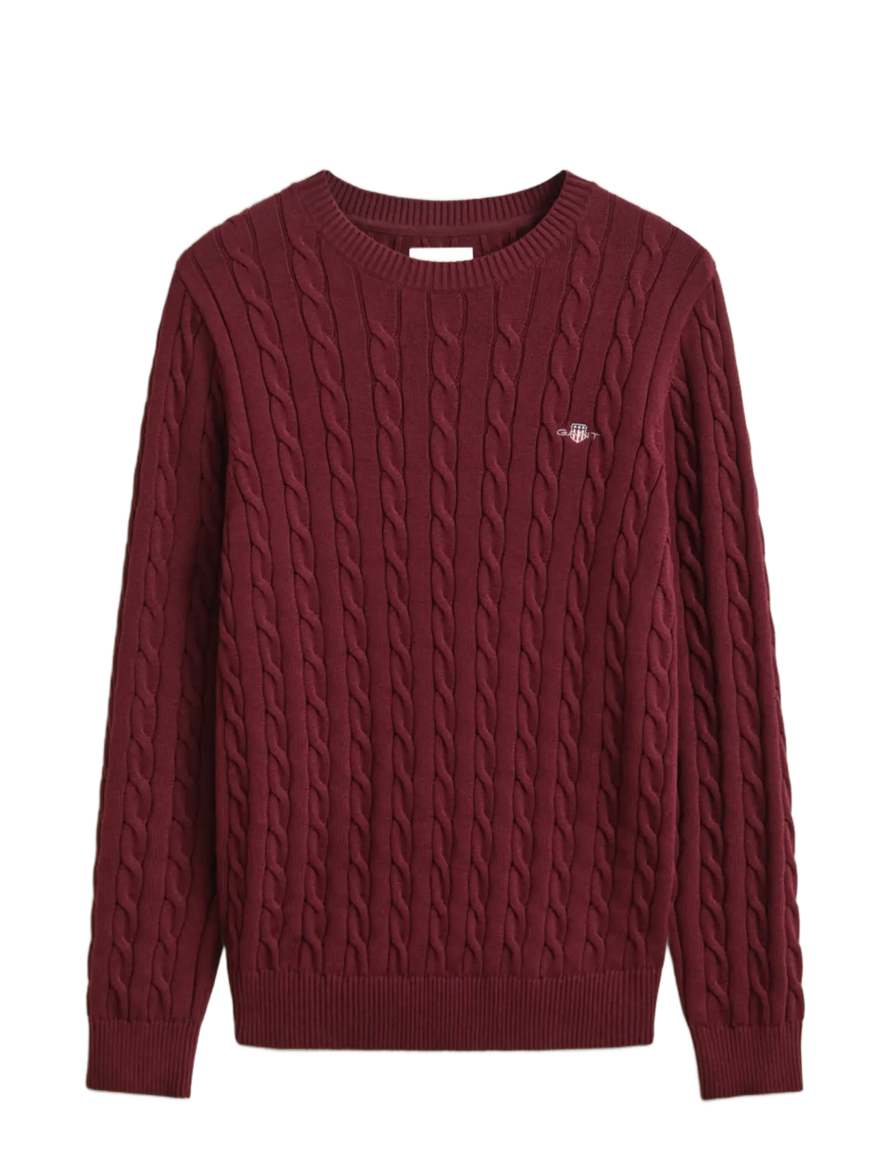 Gant Classic Cable Knit Sweater - Ümmarguse kaelusega kudumid - DEEP GRAPE WINE / burgundy