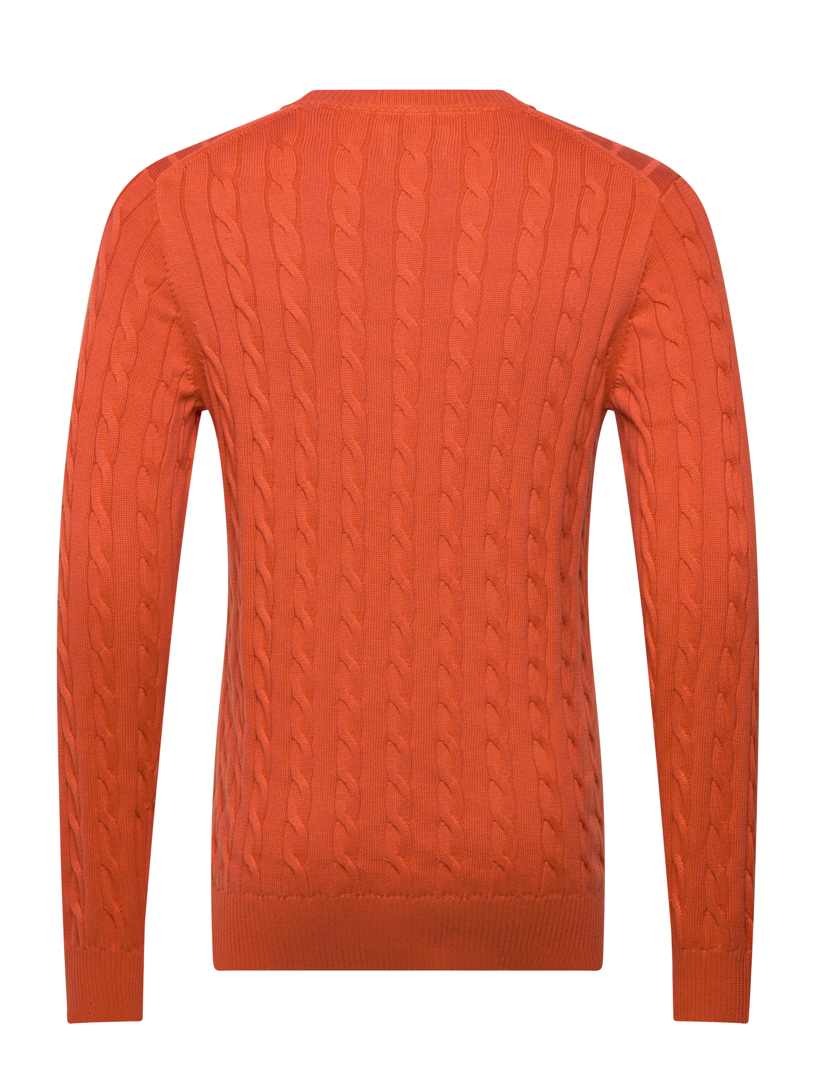 Gant - Classic Cable Knit Sweater - rundhalsad - deep orange - 1