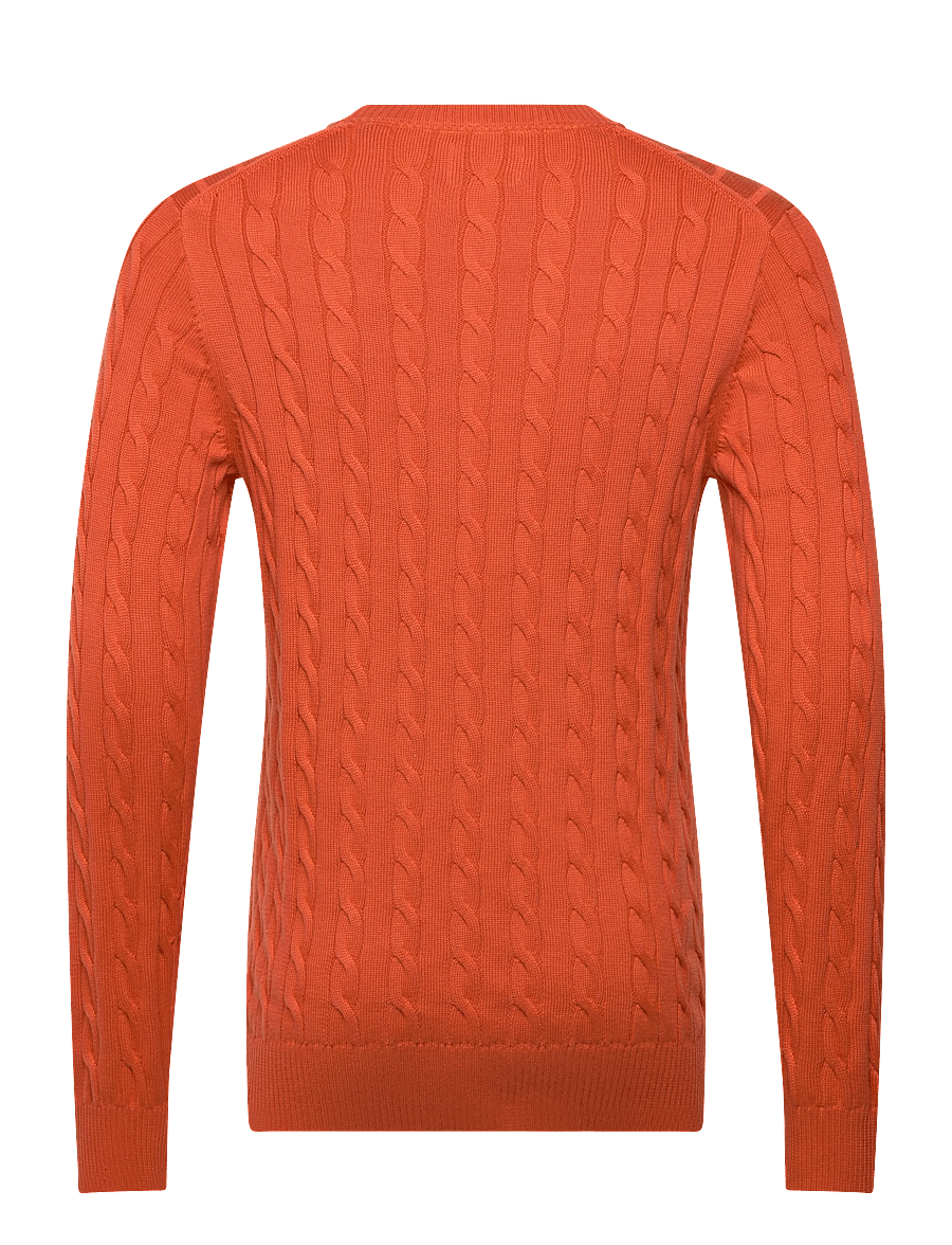 Gant - Classic Cable Knit Sweater - rundhalsad - deep orange - 1