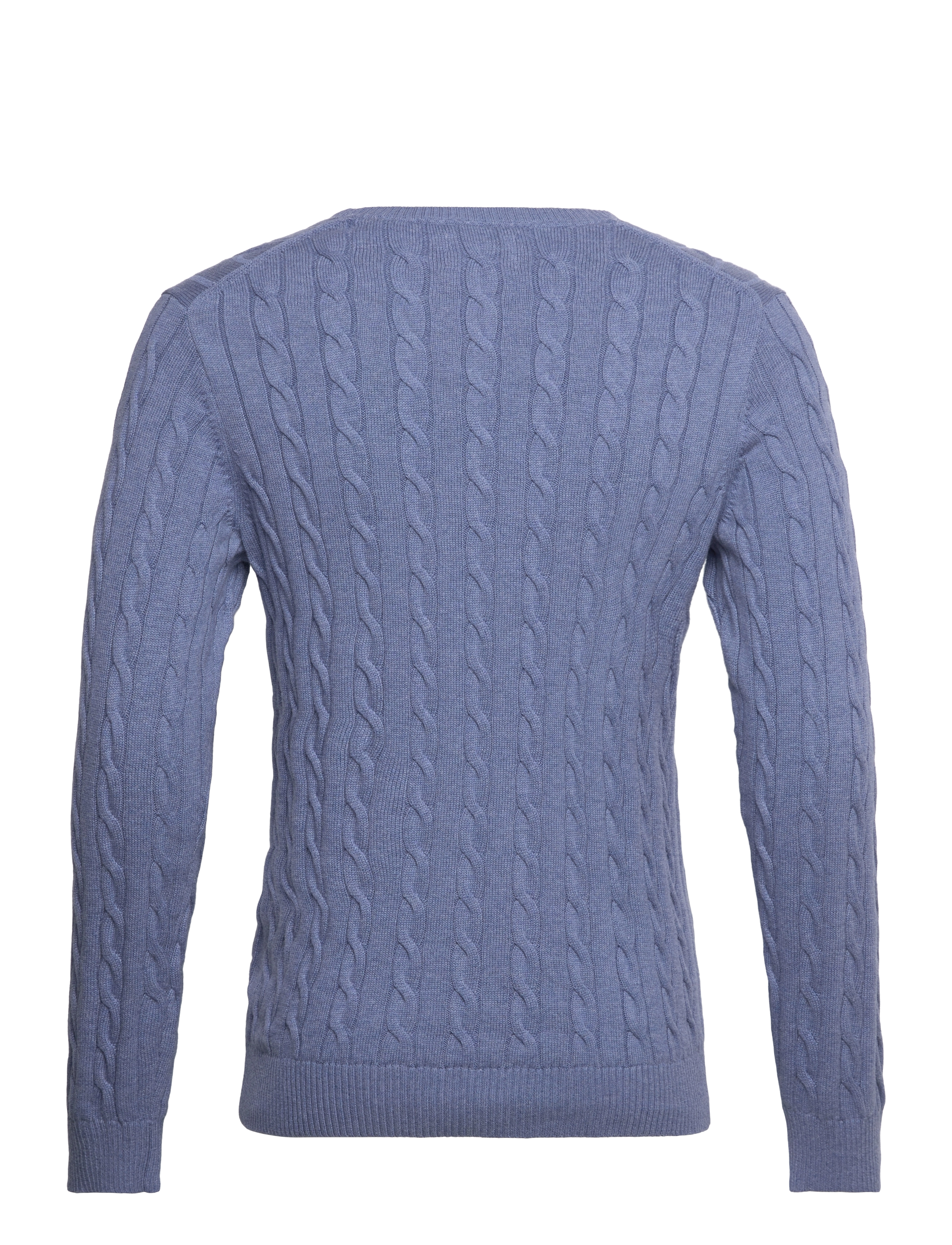 Gant - Classic Cable Knit Sweater - round necks - denim blue melange - 1