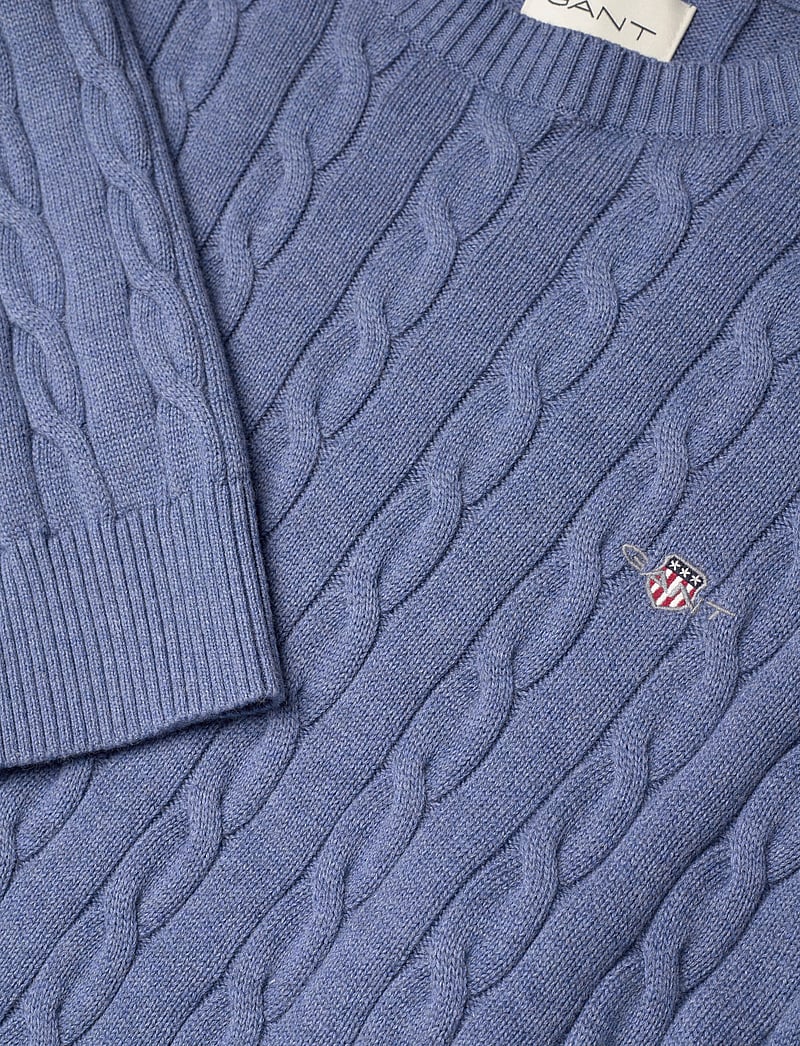Gant - Classic Cable Knit Sweater - rundhals - denim blue melange - 2