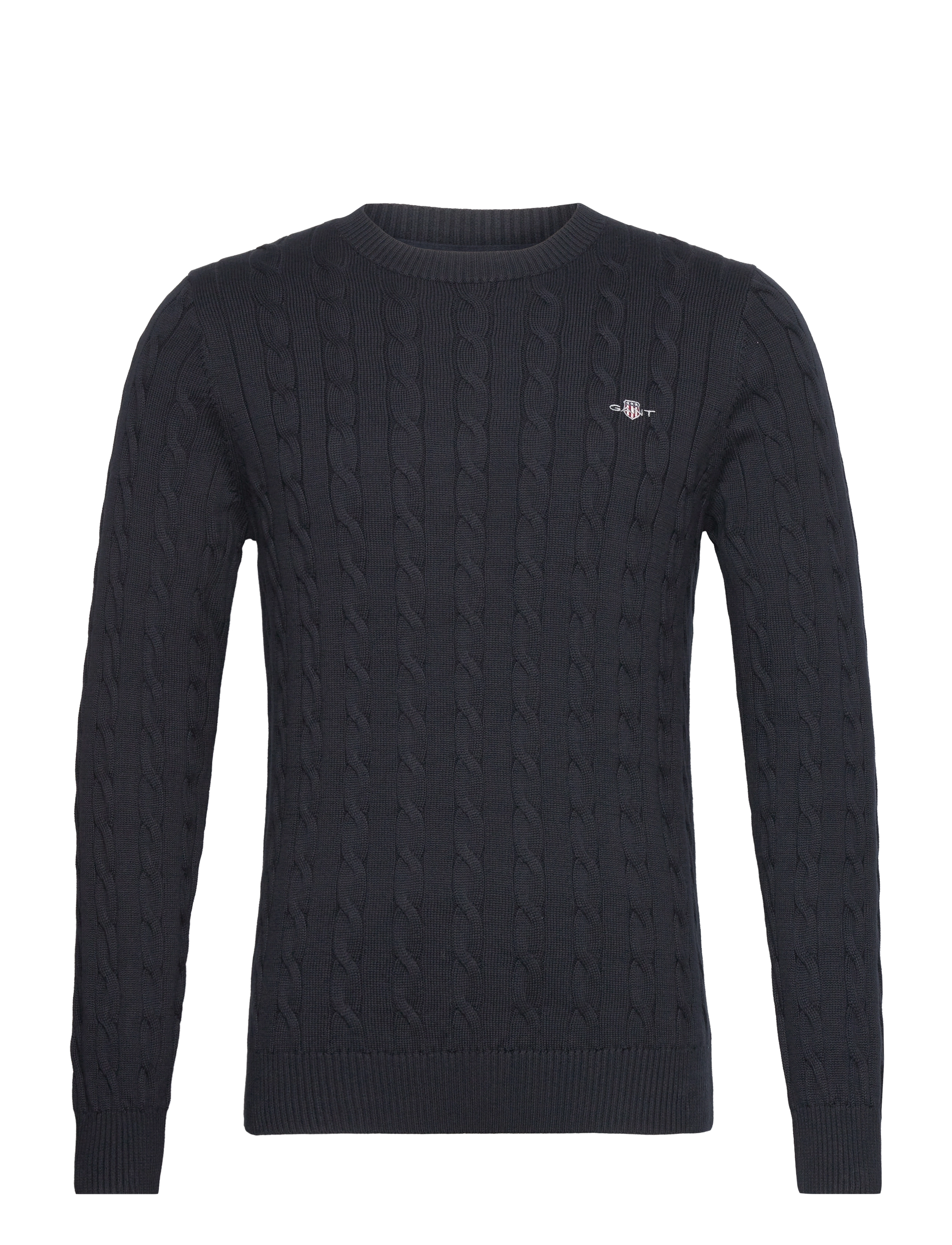 GANT Klassisch Cable Knit Pullover Navy - M - Herren