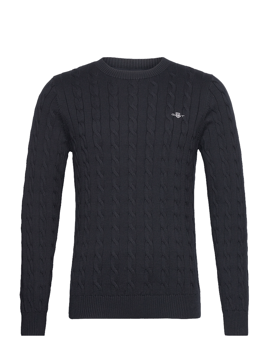 Gant - Classic Cable Knit Sweater - rundhalsad - evening blue - 1