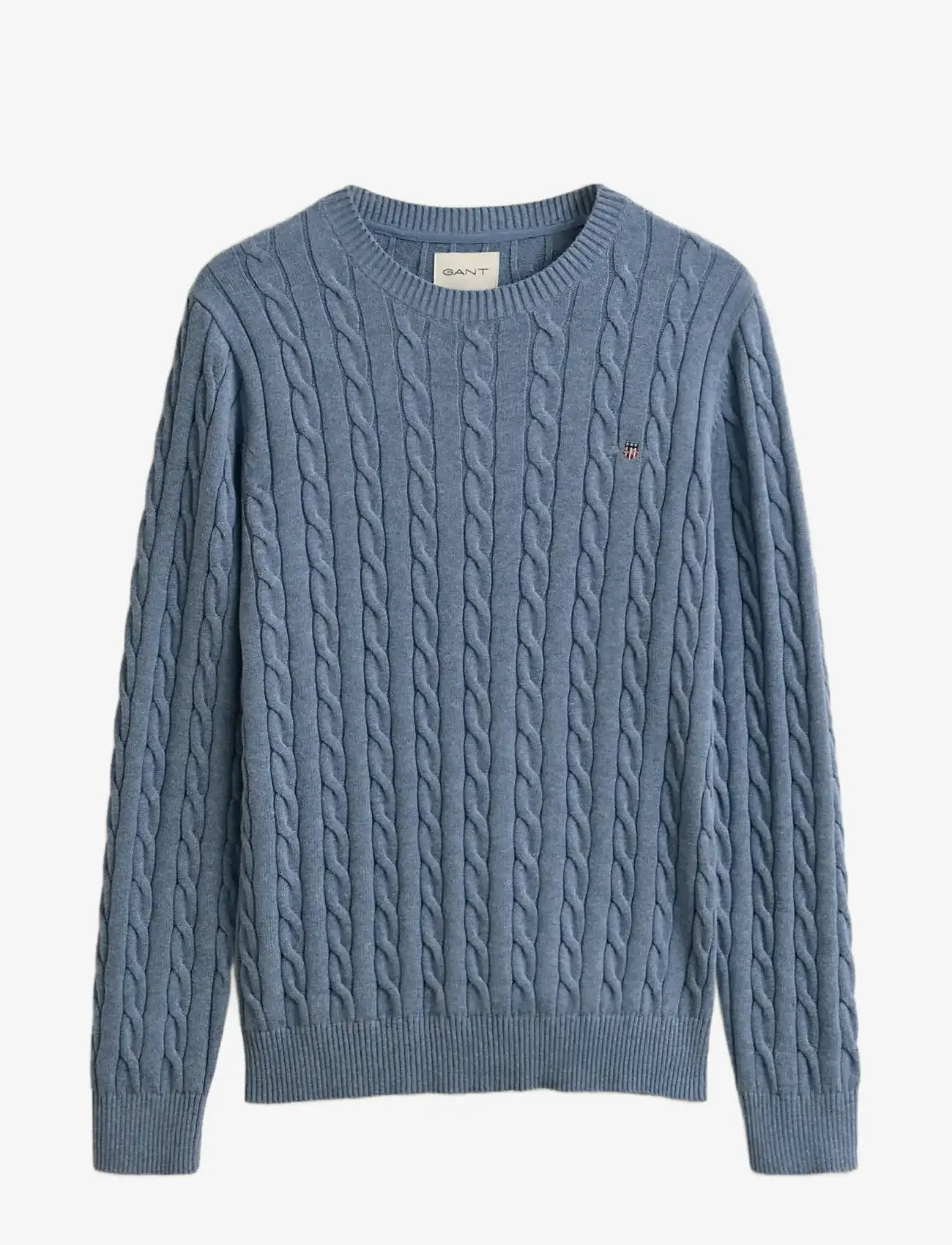 Gant - Classic Cable Knit Sweater - rundhals - faded denim - 1