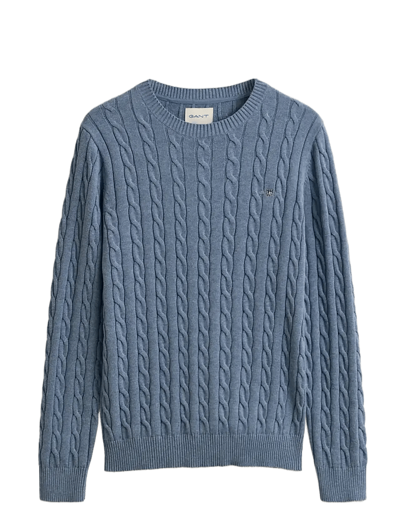 Gant - Classic Cable Knit Sweater - rundhals - faded denim - 1