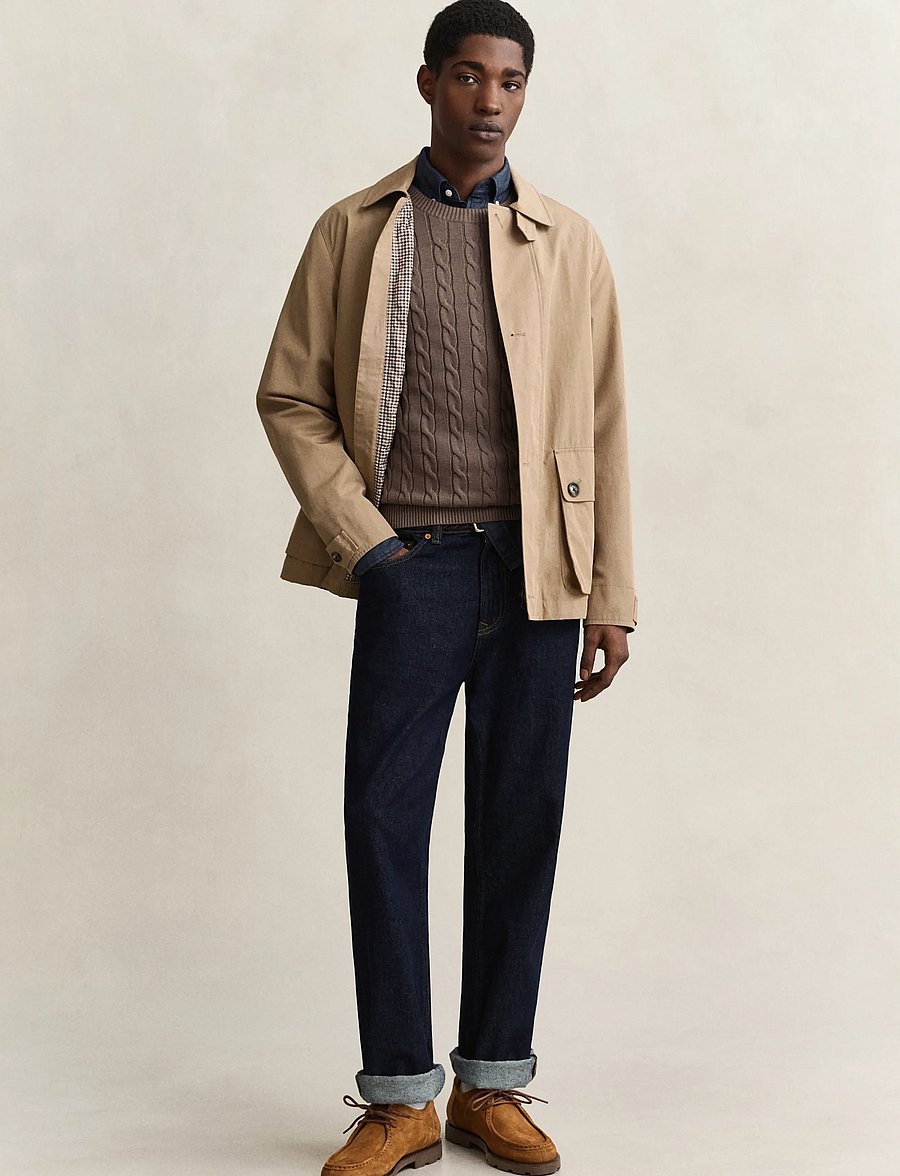 Gant - Classic Cable Knit Sweater - Ümmarguse kaelusega kudumid - faded taupe - 4