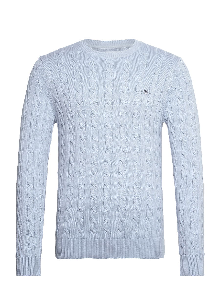 Gant - Classic Cable Knit Sweater - rund hals - fresh blue - 1