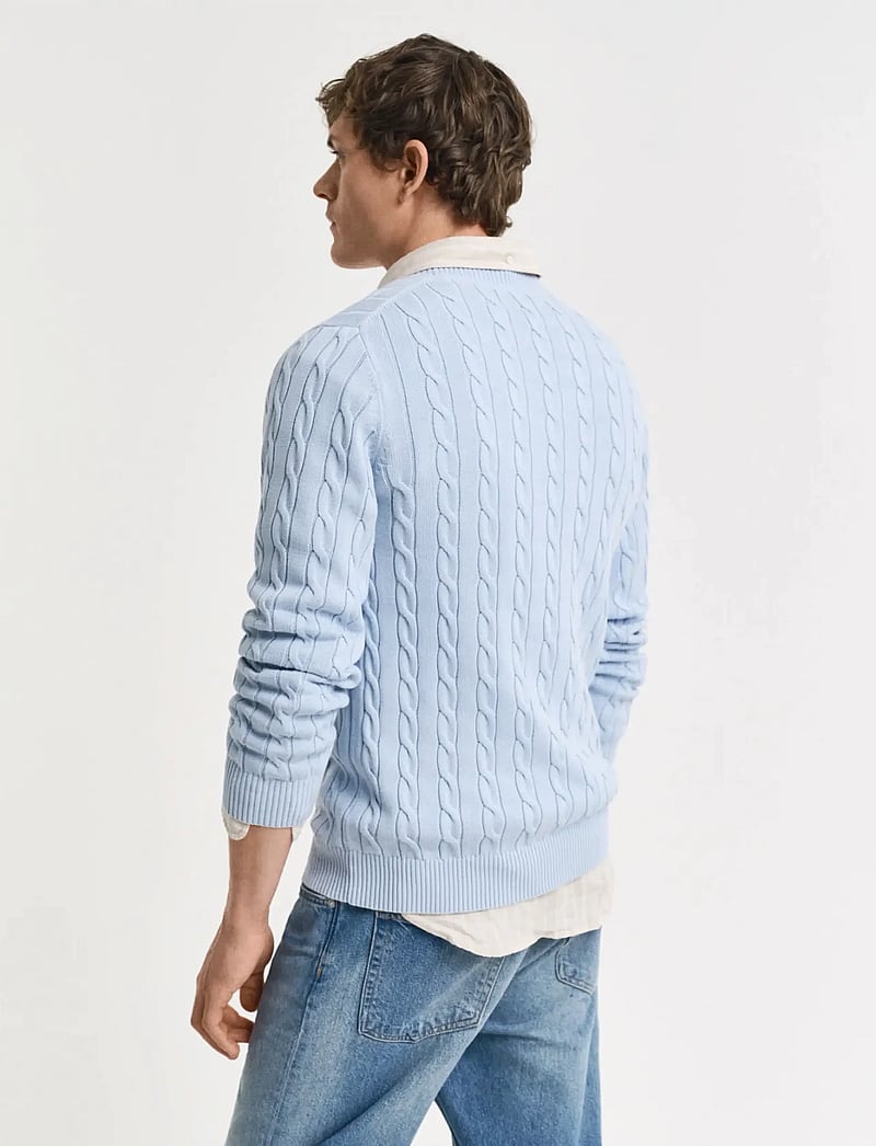 GANT - Classic Cable Knit Sweater - Ümmarguse kaelusega kudumid - fresh blue - 3
