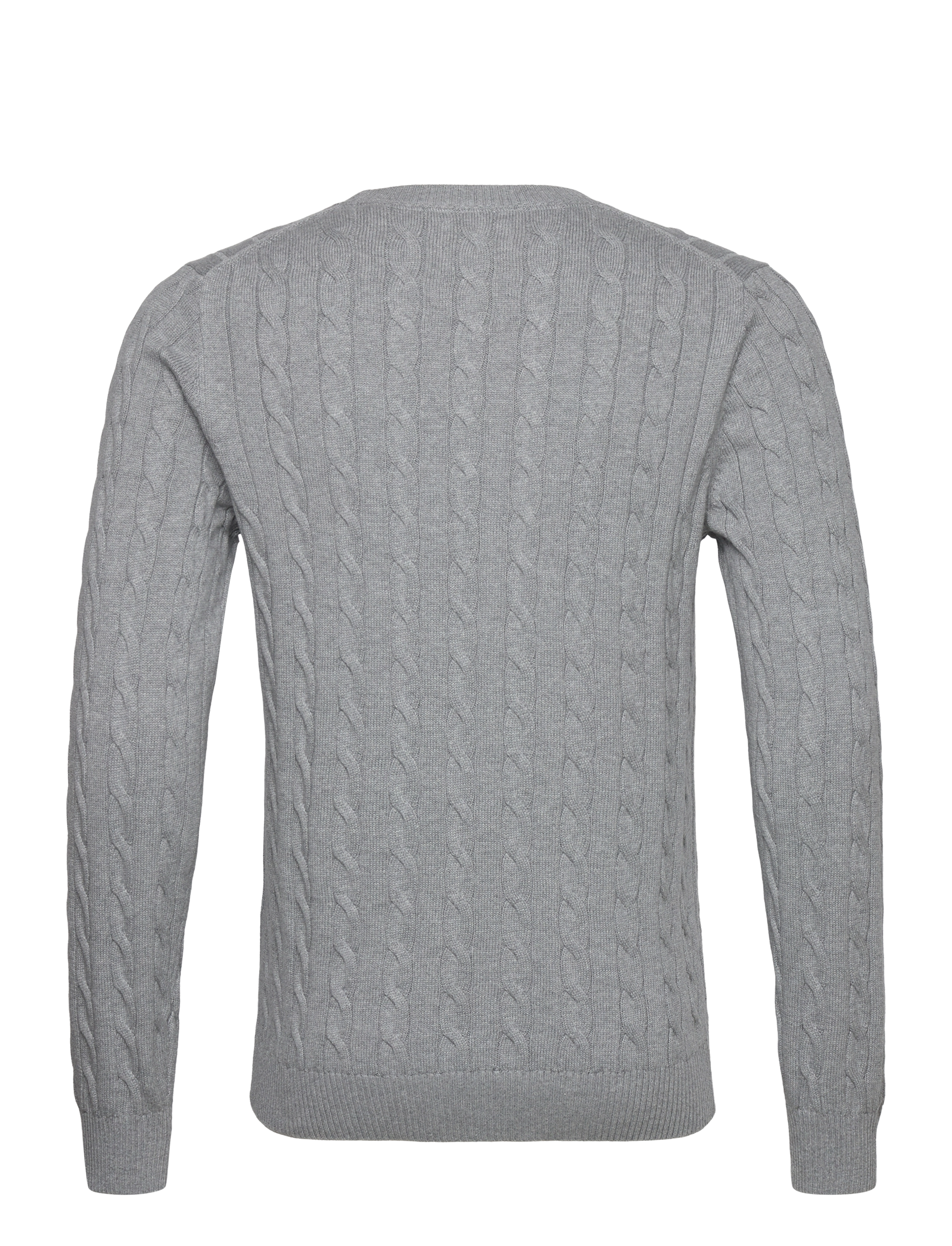 Gant - Classic Cable Knit Sweater - rundhalsad - grey melange - 2