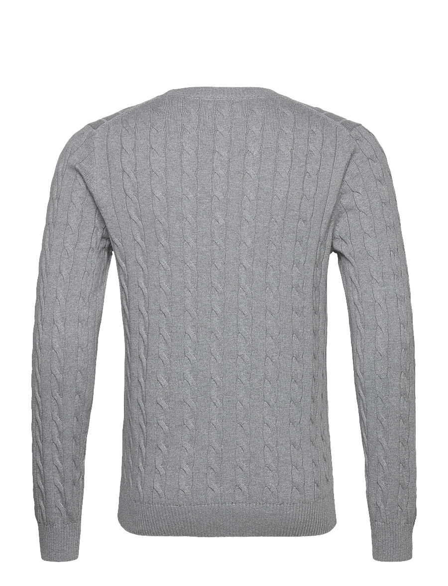 Gant - Classic Cable Knit Sweater - rundhalsad - grey melange - 2