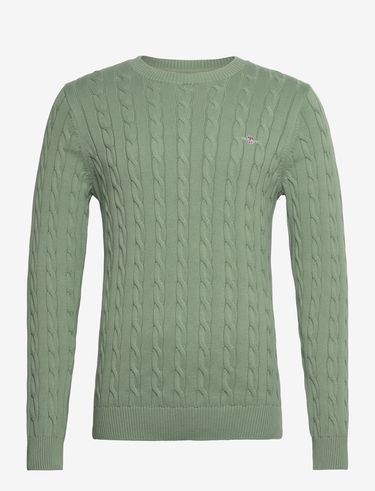 GANT - COTTON CABLE C-NECK - rundhals - kalamata green - 1