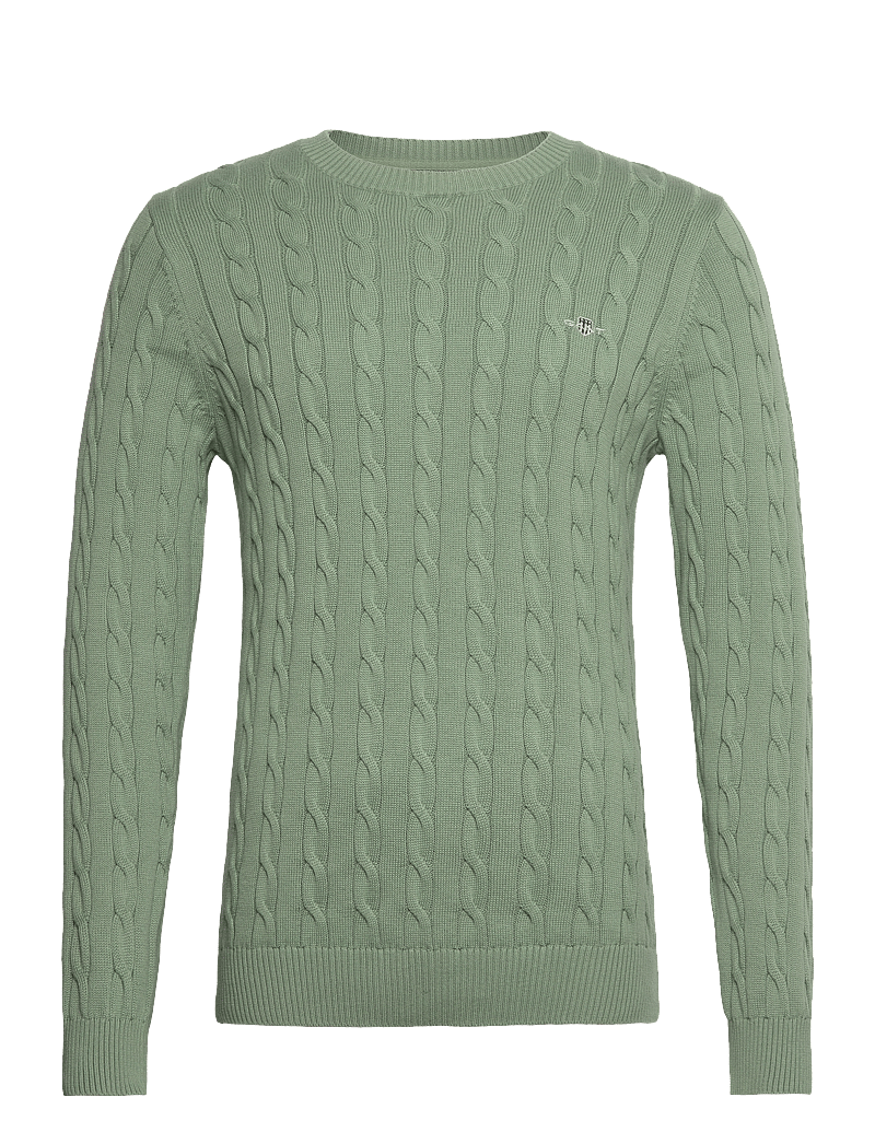 GANT - COTTON CABLE C-NECK - rundhals - kalamata green - 1
