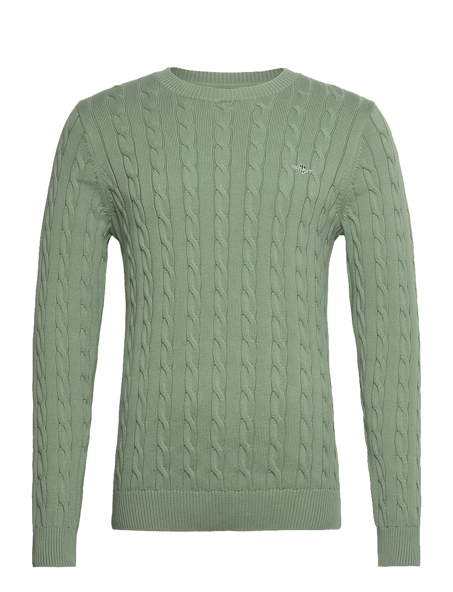 Gant - Classic Cable Knit Sweater - rundhals - kalamata green - 1