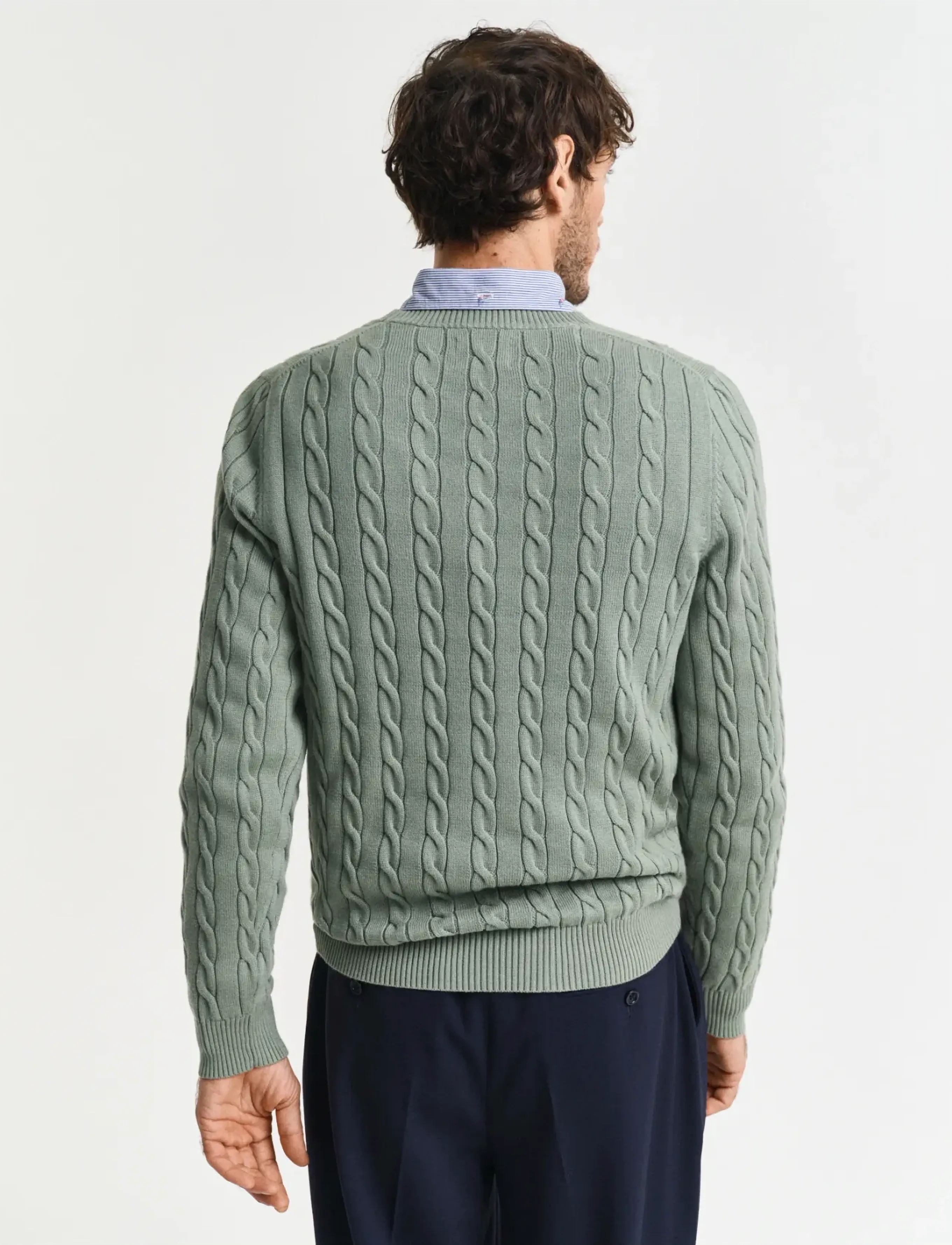 Gant - Classic Cable Knit Sweater - rundhals - kalamata green - 3