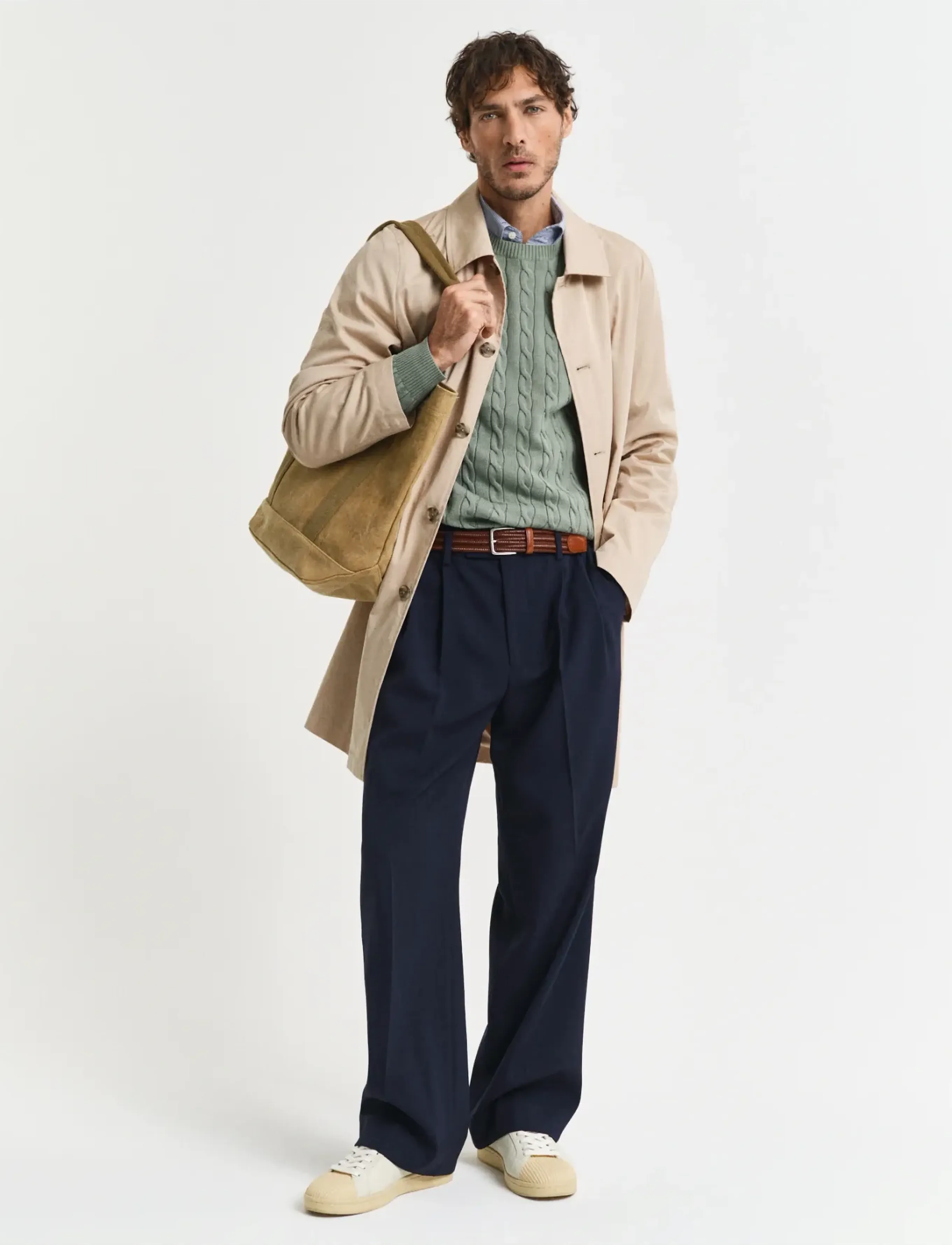 Gant - Classic Cable Knit Sweater - rundhals - kalamata green - 5