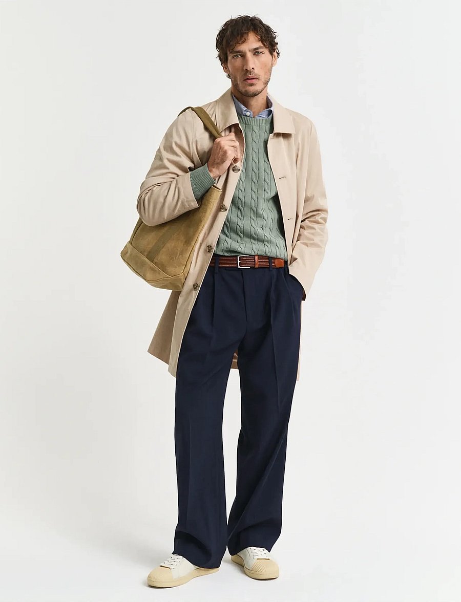 Gant - Classic Cable Knit Sweater - rundhals - kalamata green - 5