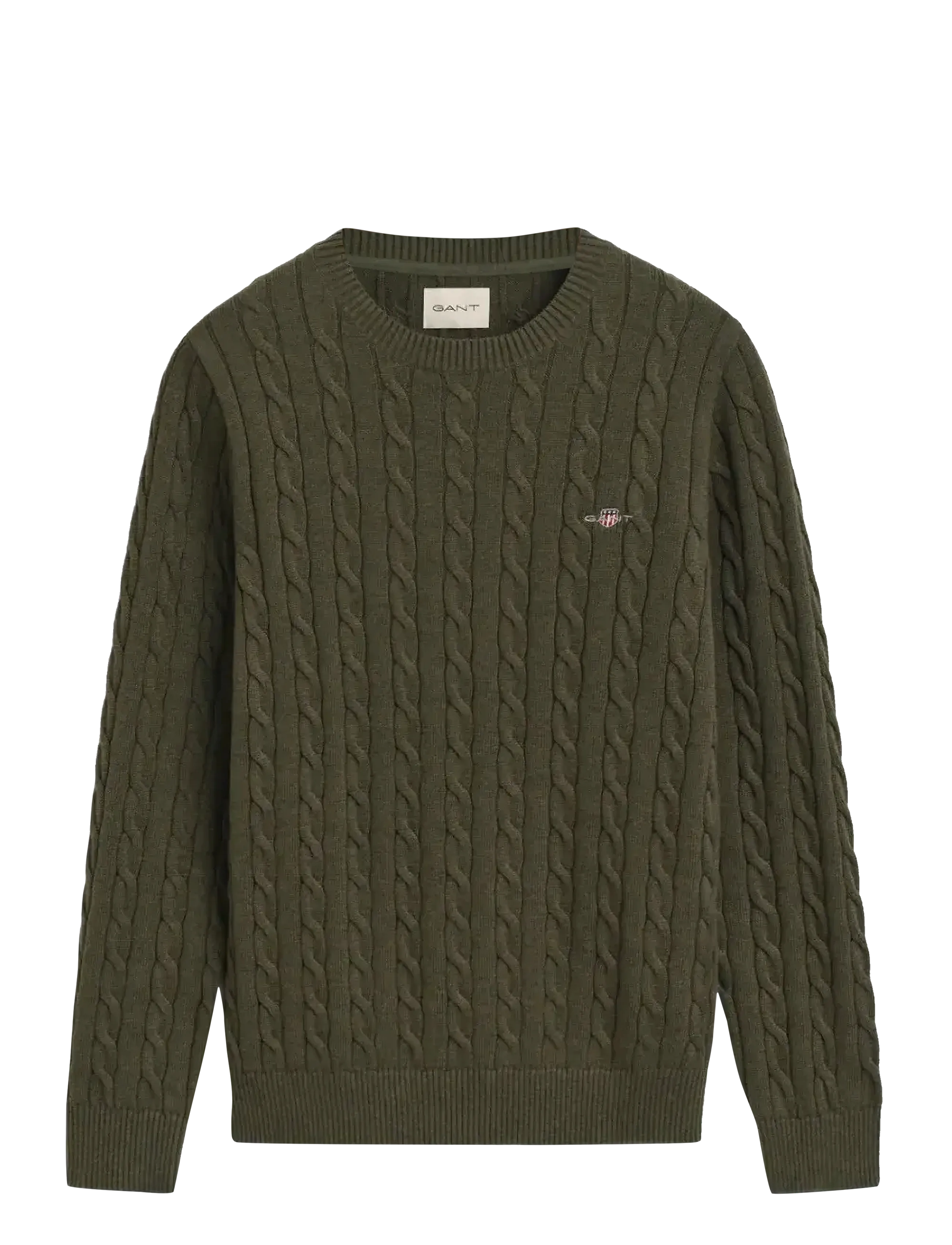 GANT Klassisch Cable Knit Pullover Grün - XXXL - Herren