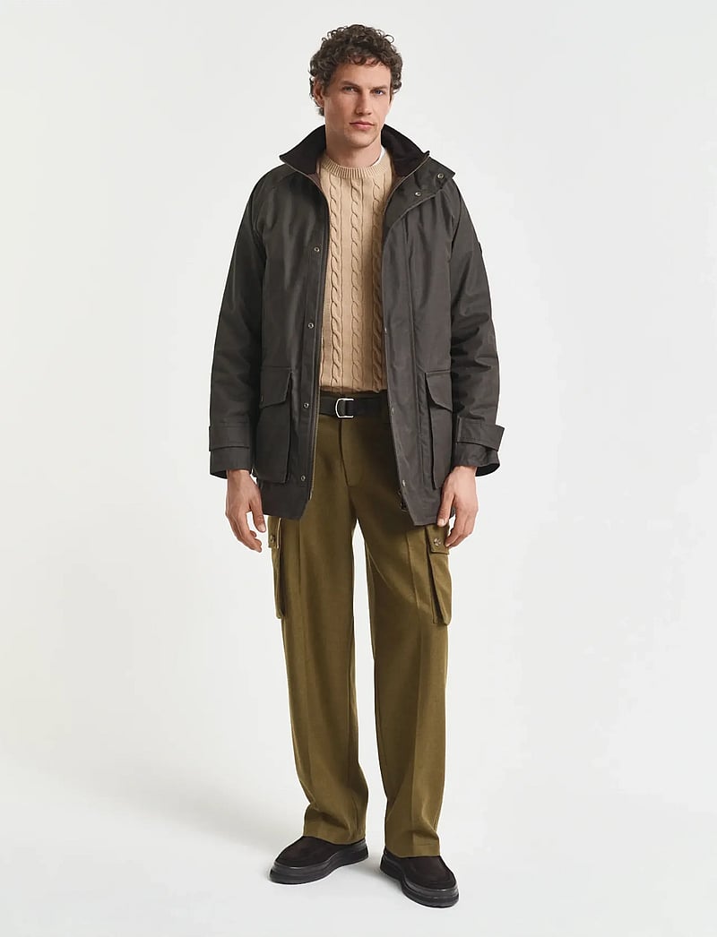 GANT - Classic Cable Knit Sweater - rund hals - khaki melange - 5