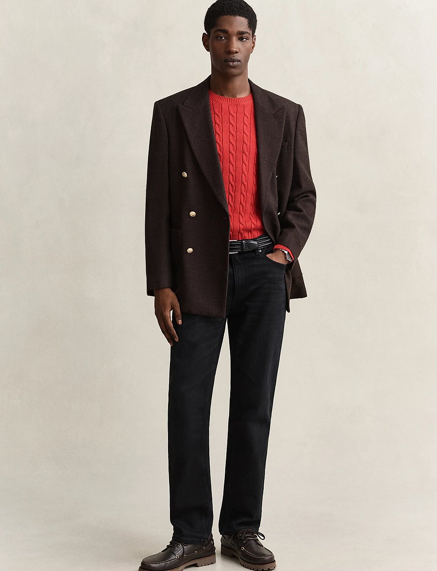 Gant - Classic Cable Knit Sweater - Ümmarguse kaelusega kudumid - maple fire - 4