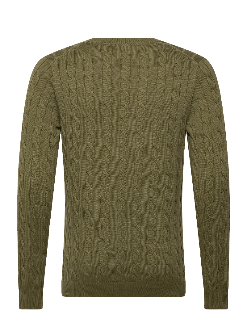GANT - COTTON CABLE C-NECK - rundhalsad - moss green - 1