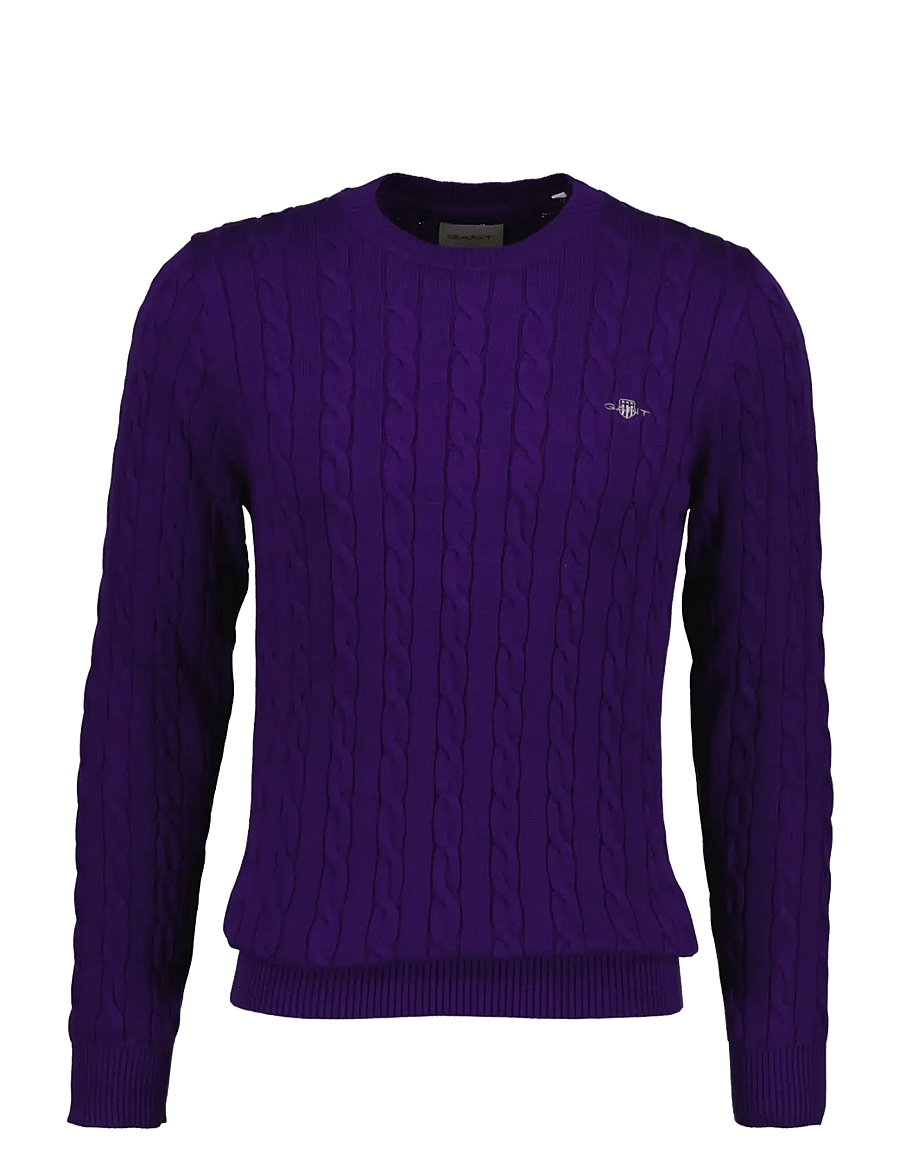 Gant - Classic Cable Knit Sweater - Ümara kaelusega - pansy purple - 0